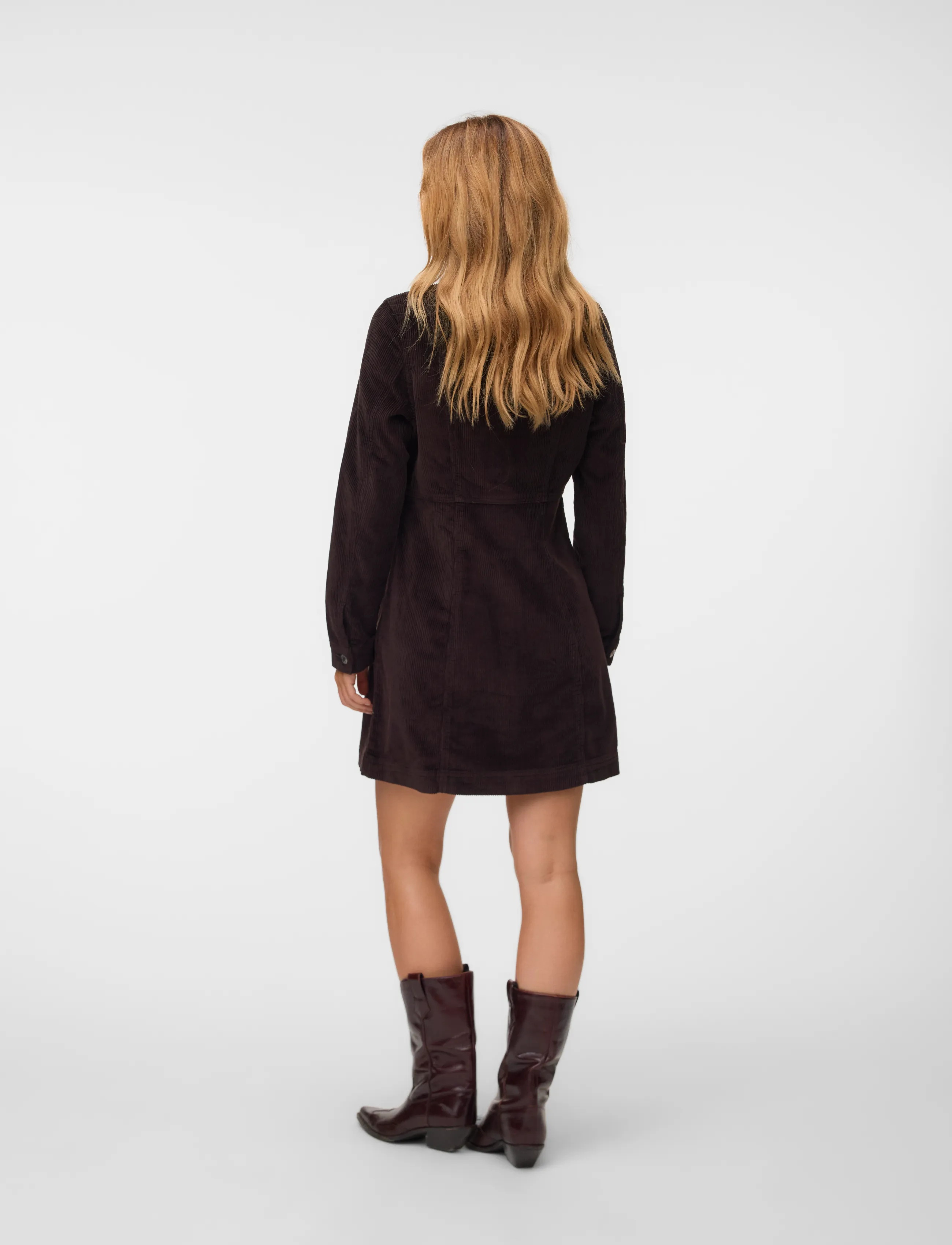 Vero Moda - VMDAISY LS SHORT CORD DRESS NOOS - hemdkleider - chocolate torte - 2