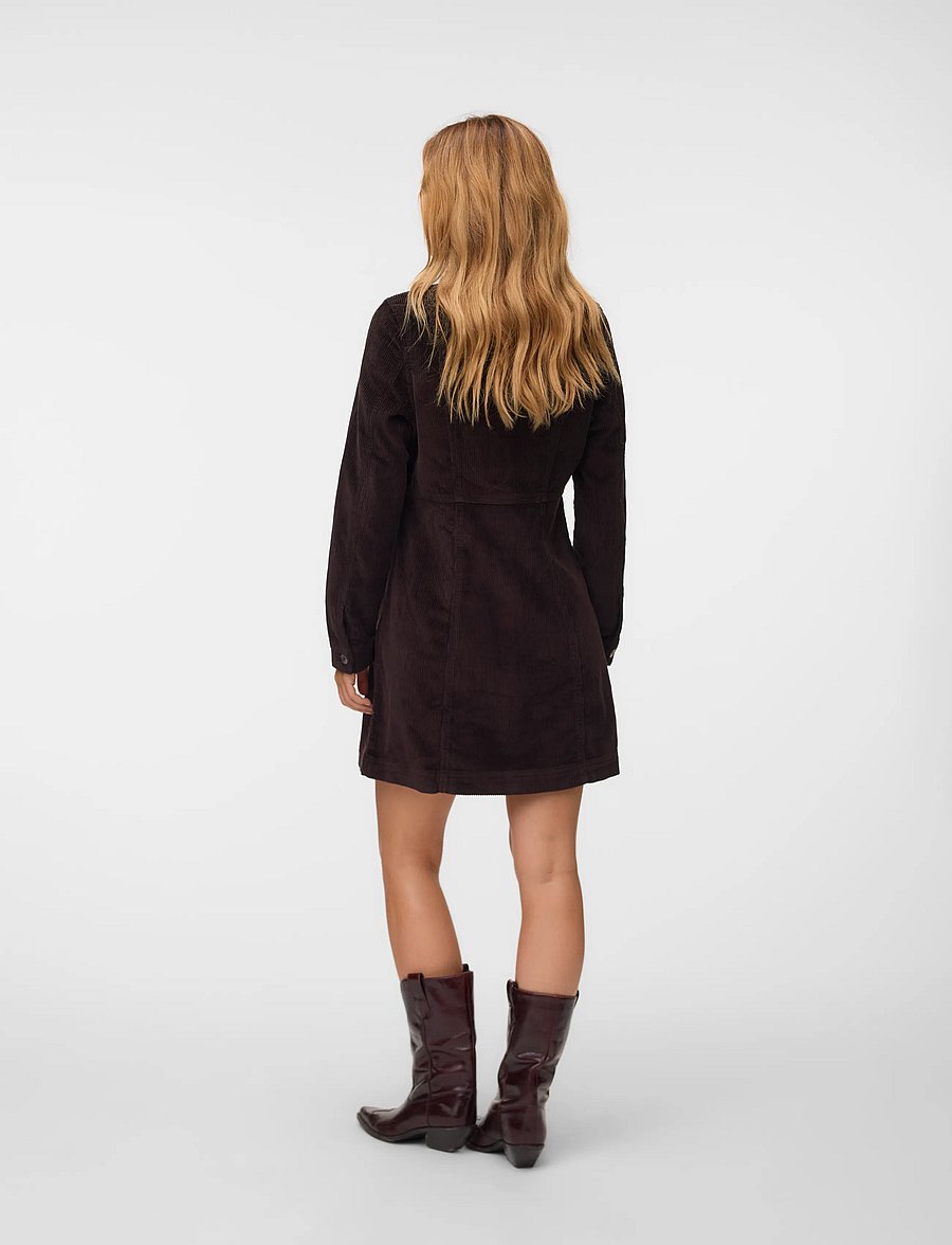 Vero Moda - VMDAISY LS SHORT CORD DRESS NOOS - hemdkleider - chocolate torte - 2