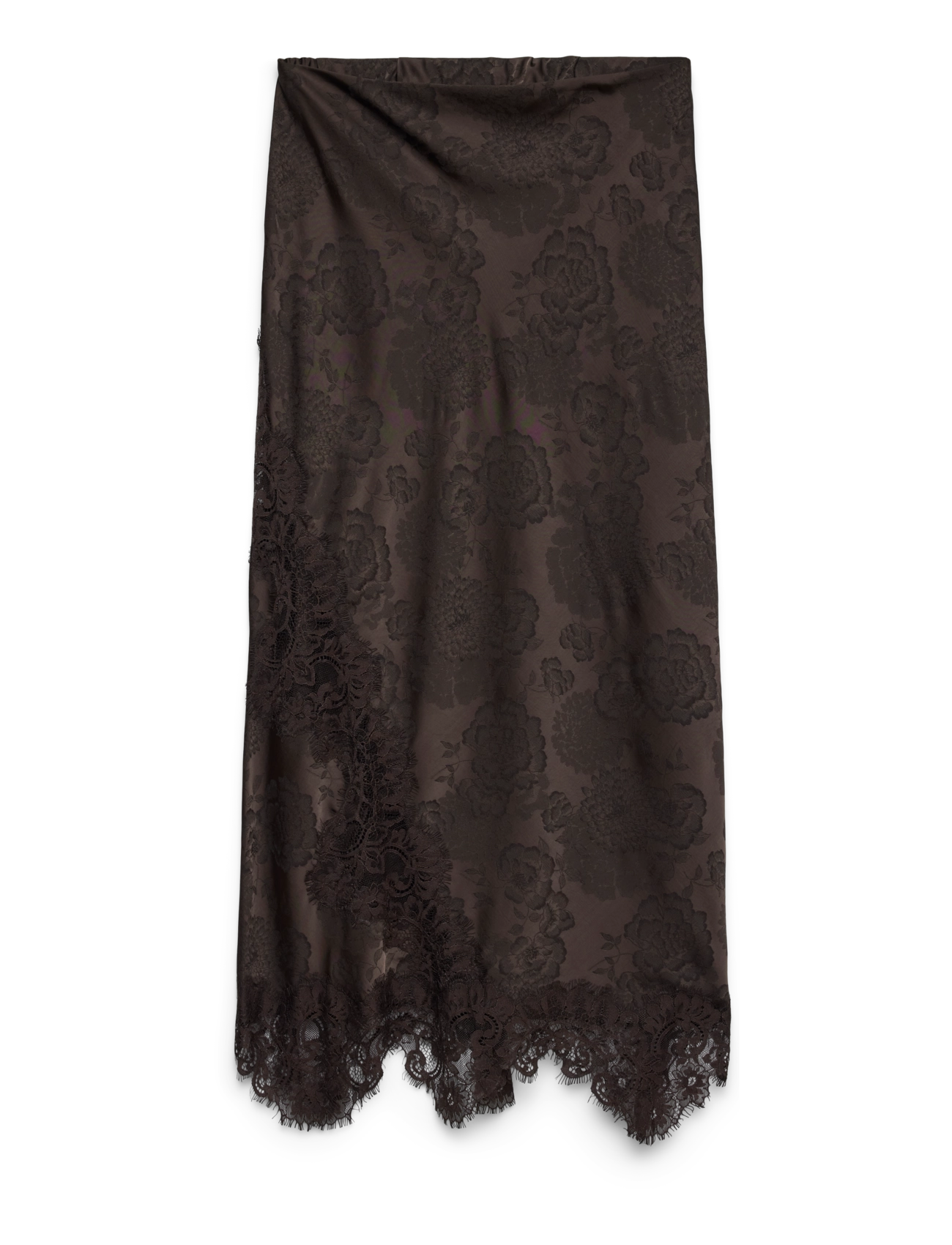 Vero Moda - VMKIRA LACE MW 7/8 SKIRT WVN PA - midi-röcke - chocolate torte - 1