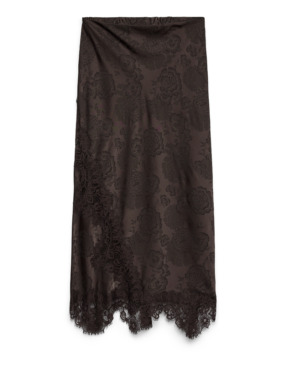 Vero Moda - VMKIRA LACE MW 7/8 SKIRT WVN PA - midi-röcke - chocolate torte - 1