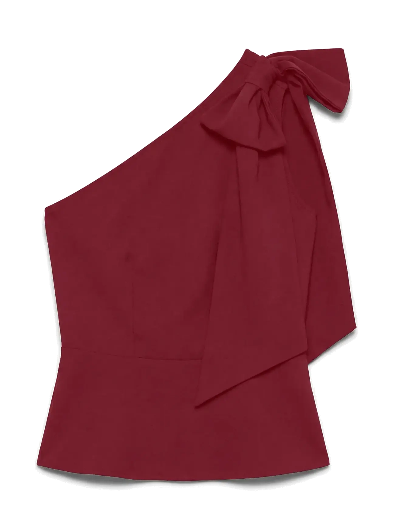 Vero Moda Vmevelin Sl Top Wvn Pa, Damen, One-Shoulder Top Mit Schleife, Burgunderrot, Gr.XL