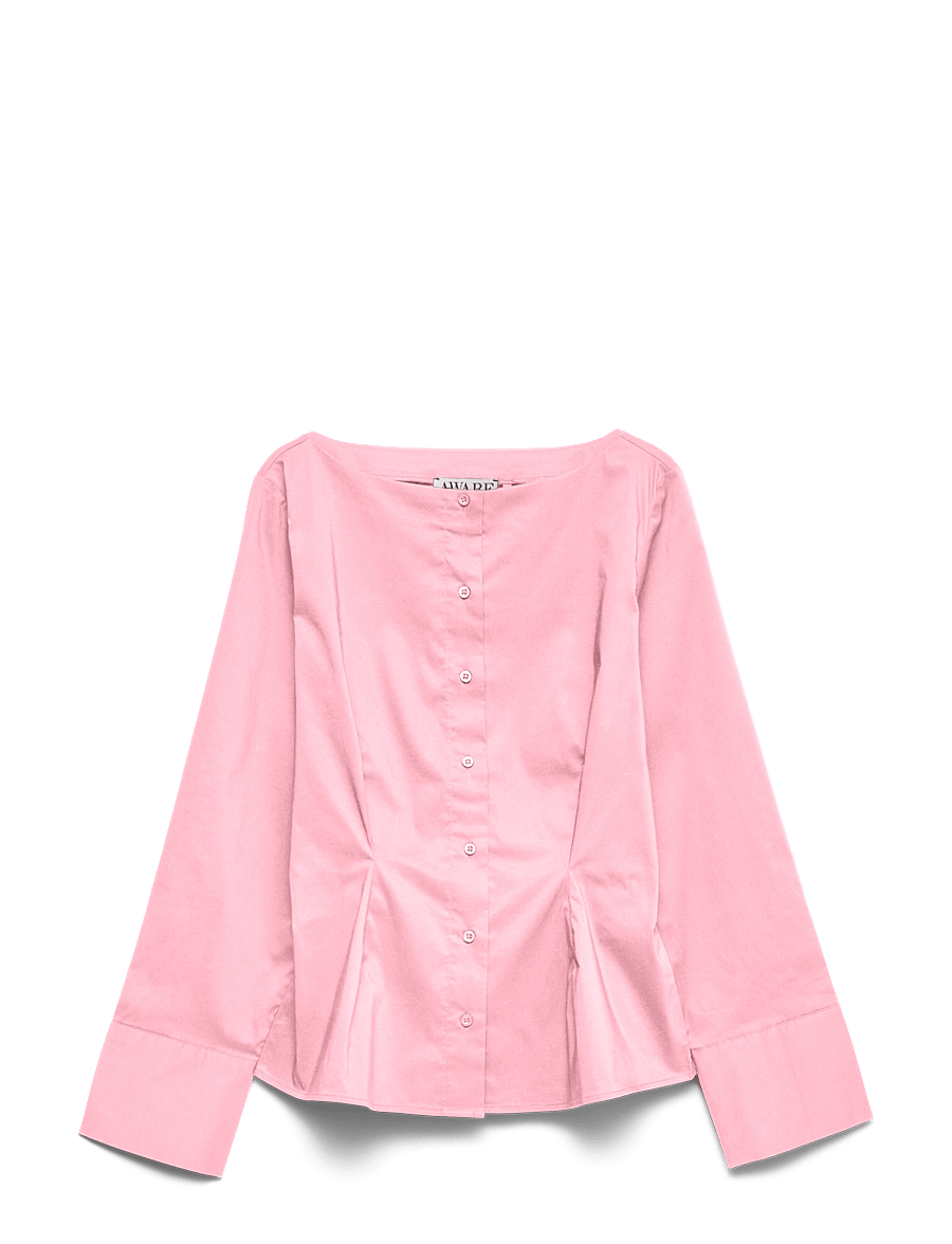 Vero Moda - AWALVA LS BOATNECK FITTED SHIRT EXCL - langærmede skjorter - rose shadow - 1