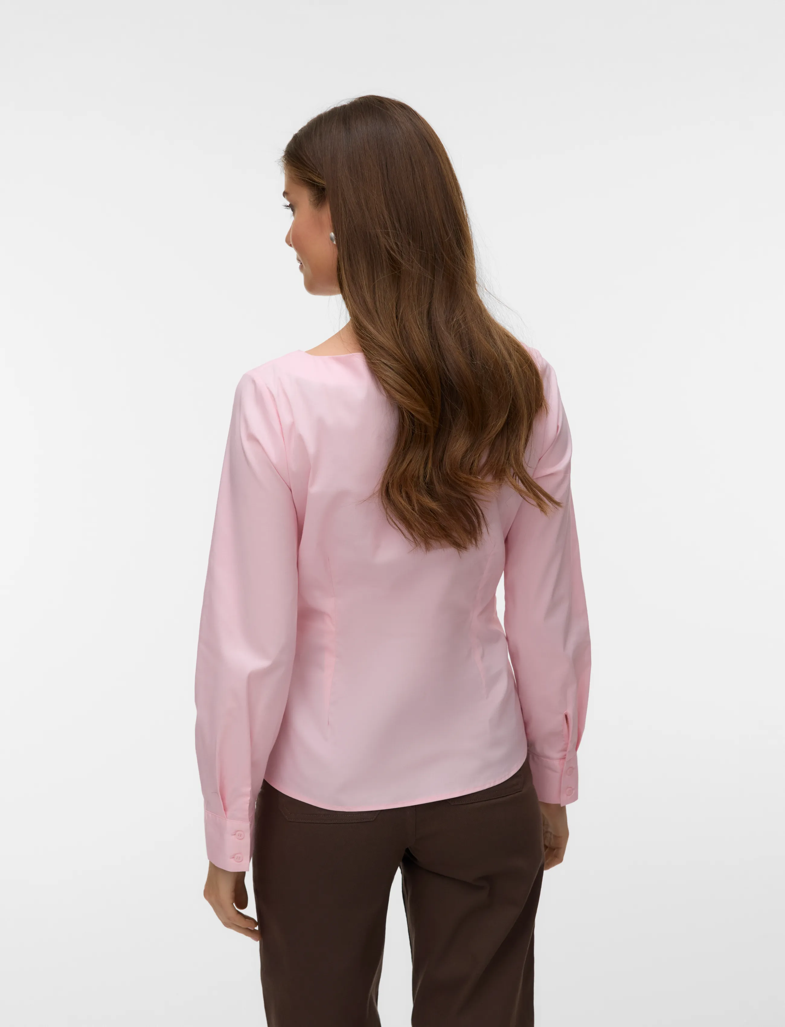 Vero Moda - AWALVA LS BOATNECK FITTED SHIRT EXCL - langærmede skjorter - rose shadow - 2