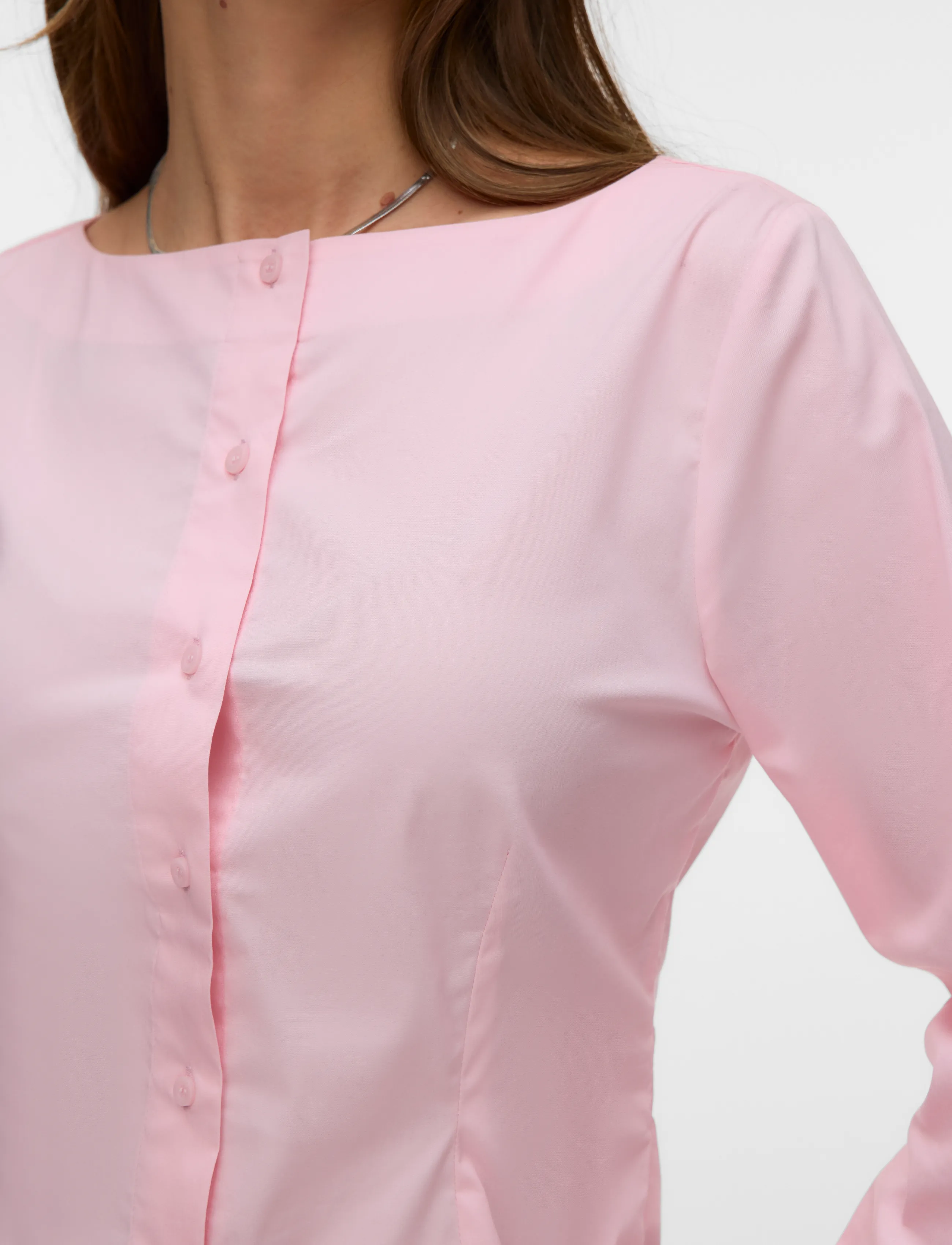 Vero Moda - AWALVA LS BOATNECK FITTED SHIRT EXCL - langærmede skjorter - rose shadow - 4