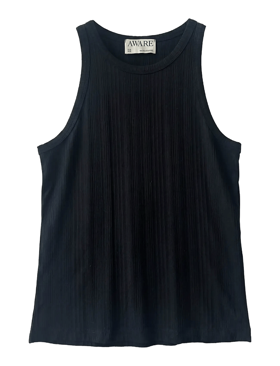 Vero Moda - AWIRINA O-NECK TANK TOP - linnen - black - 0
