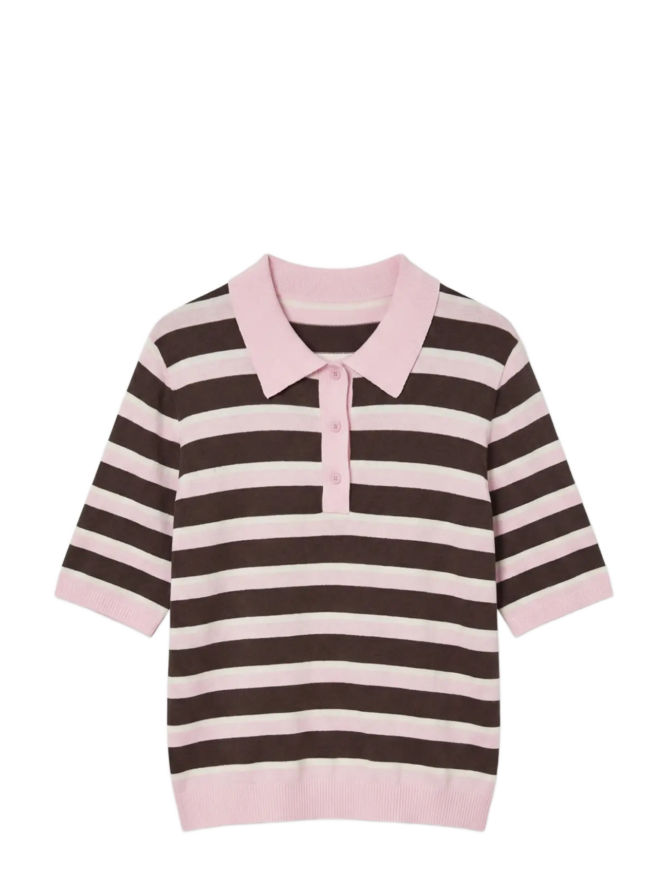 VERO MODA Awoline 2/4 Knit Polo Oberteil Pink - XS - Damen