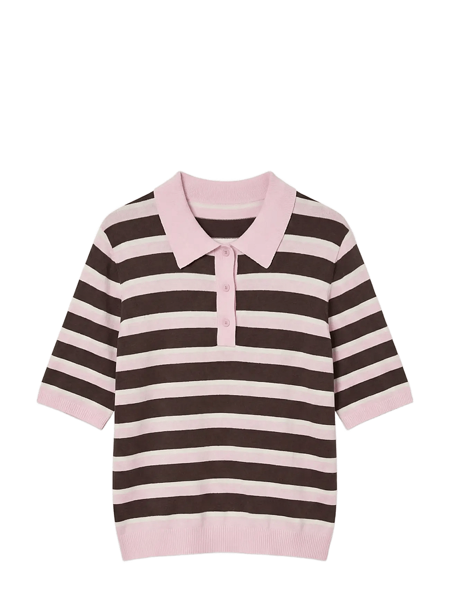 Vero Moda - AWOLINE 2/4 KNIT POLO TOP - pullover - parfait pink - 1