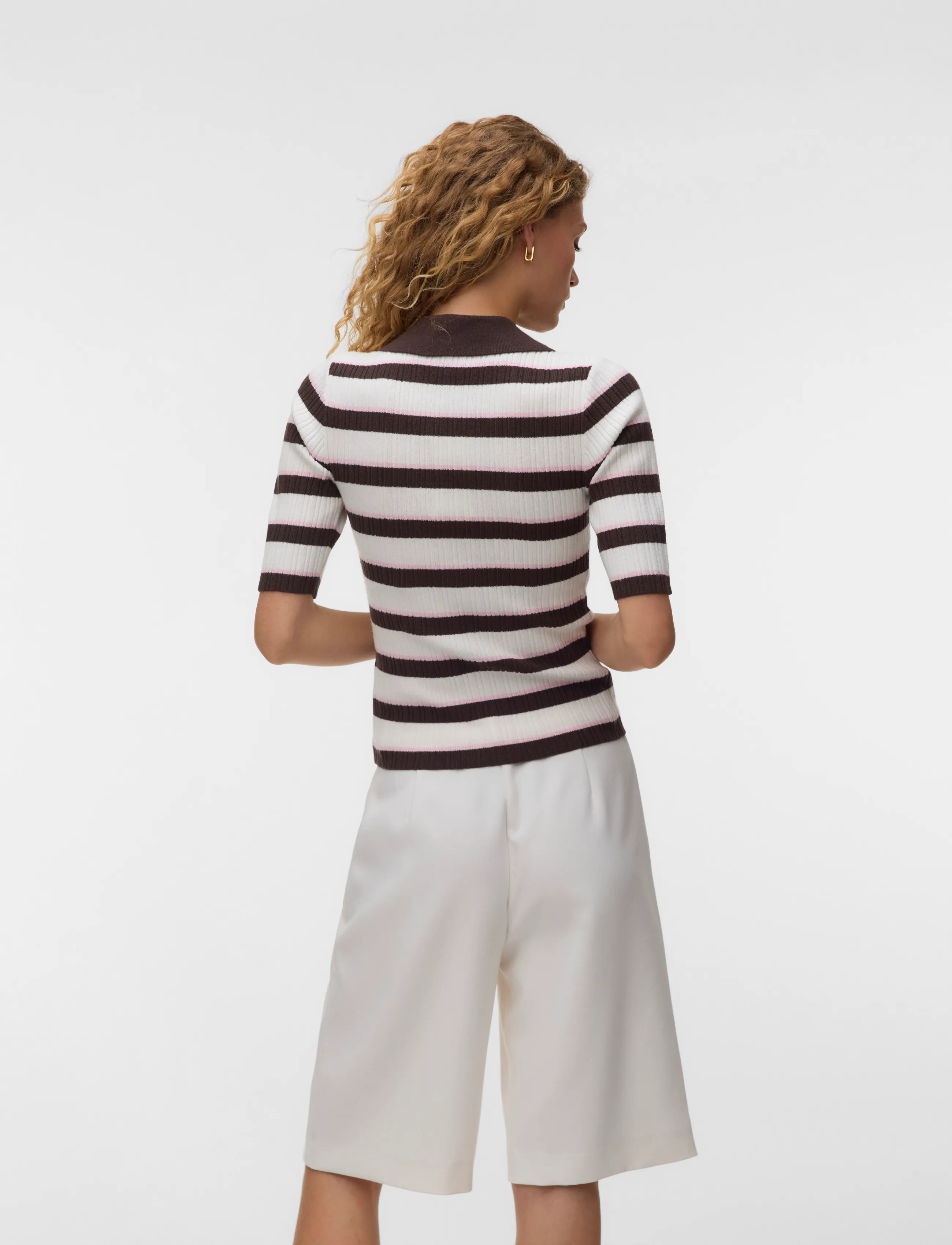 Awhanna 2/4 Zip Stripe Knit Cardigan 2