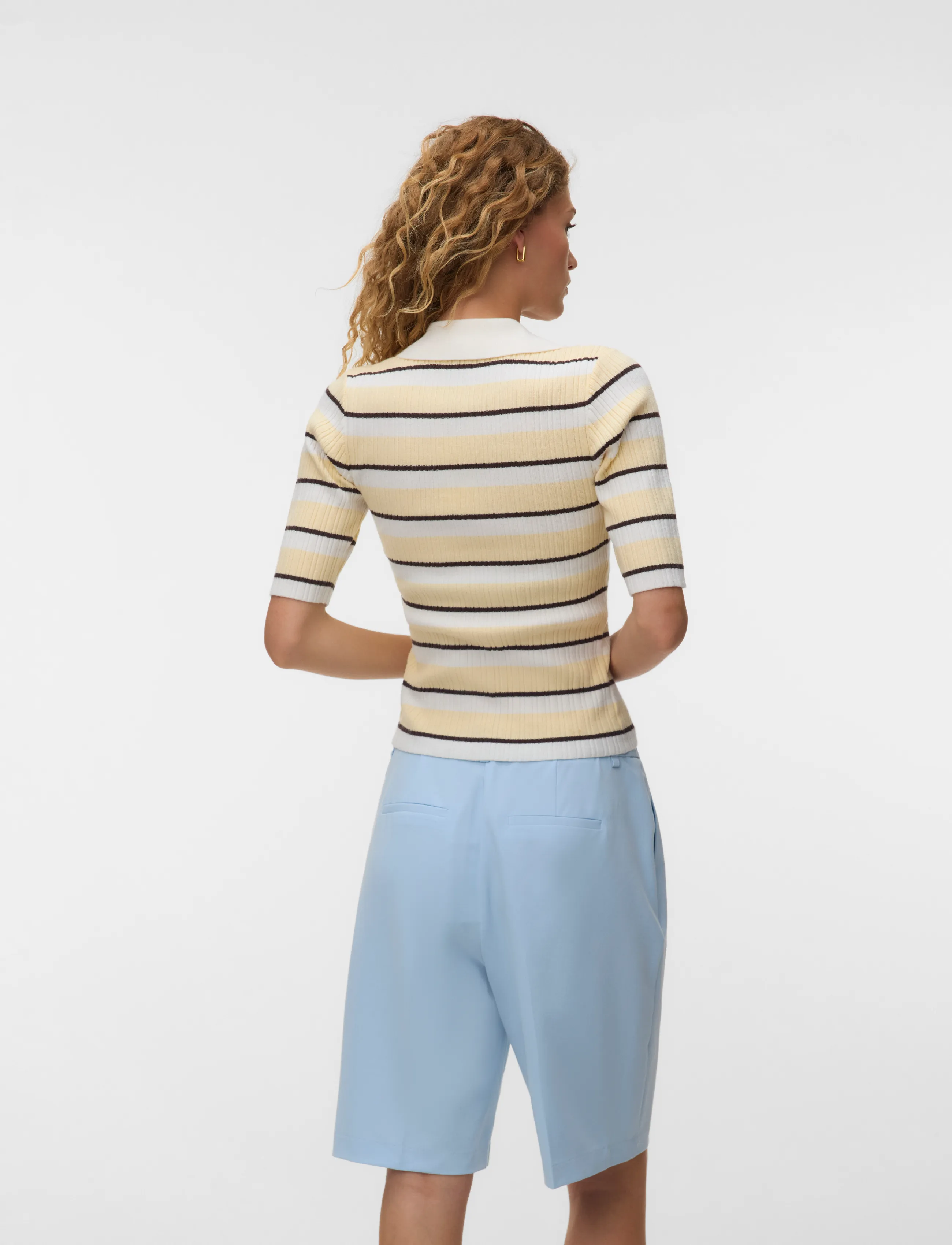 Awhanna 2/4 Zip Stripe Knit Cardigan 2
