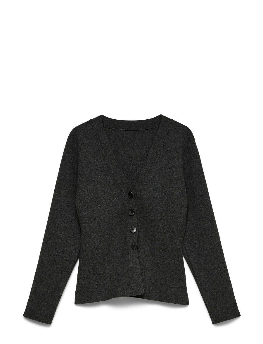Vero Moda - VMMILLE LS V-NECK CARDIGAN NOOS - kardiganid - dark grey melange - 0
