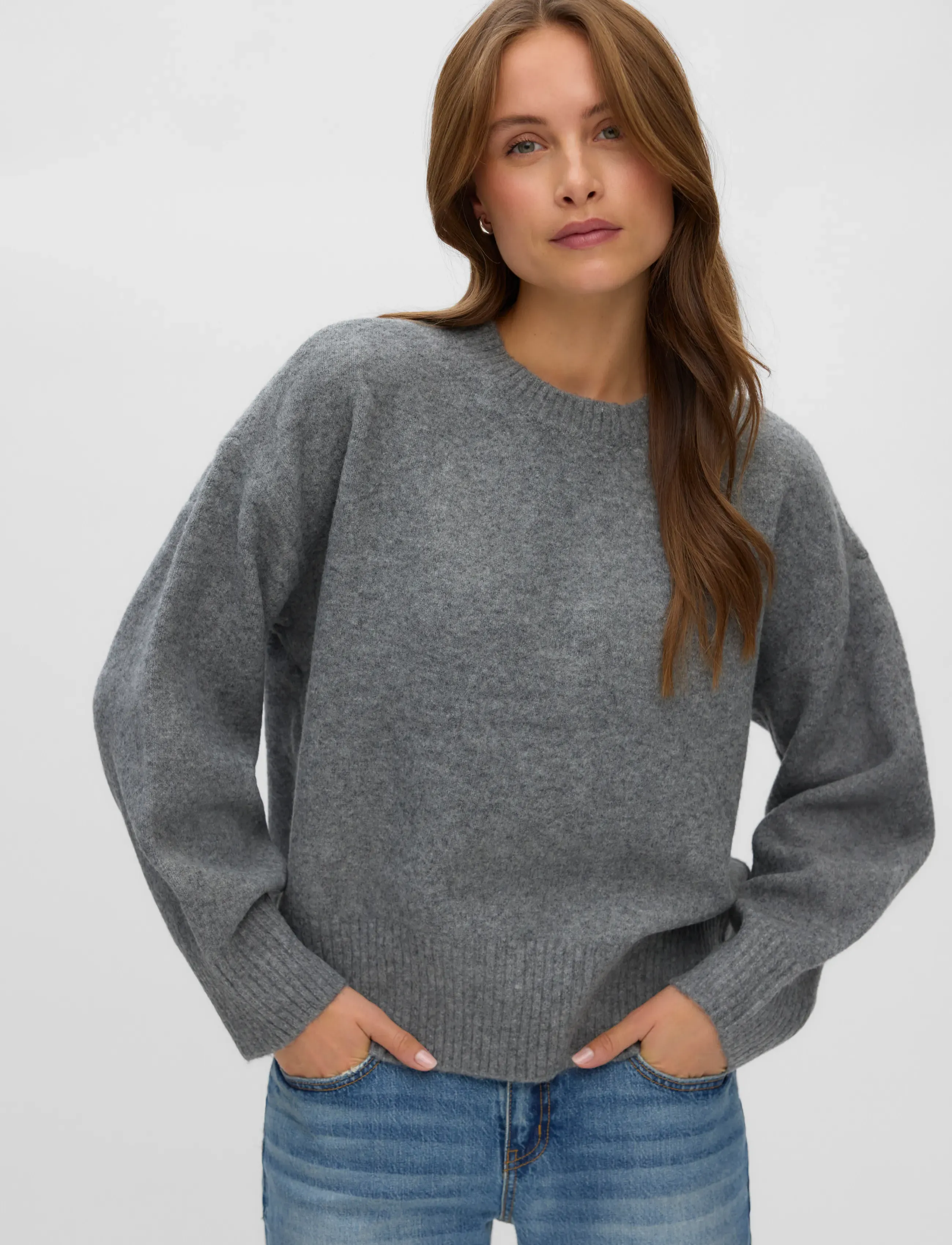 Vero Moda - VMSIF LS O-NECK PULLOVER NOOS - herbstliche kleidung - medium grey melange - 3