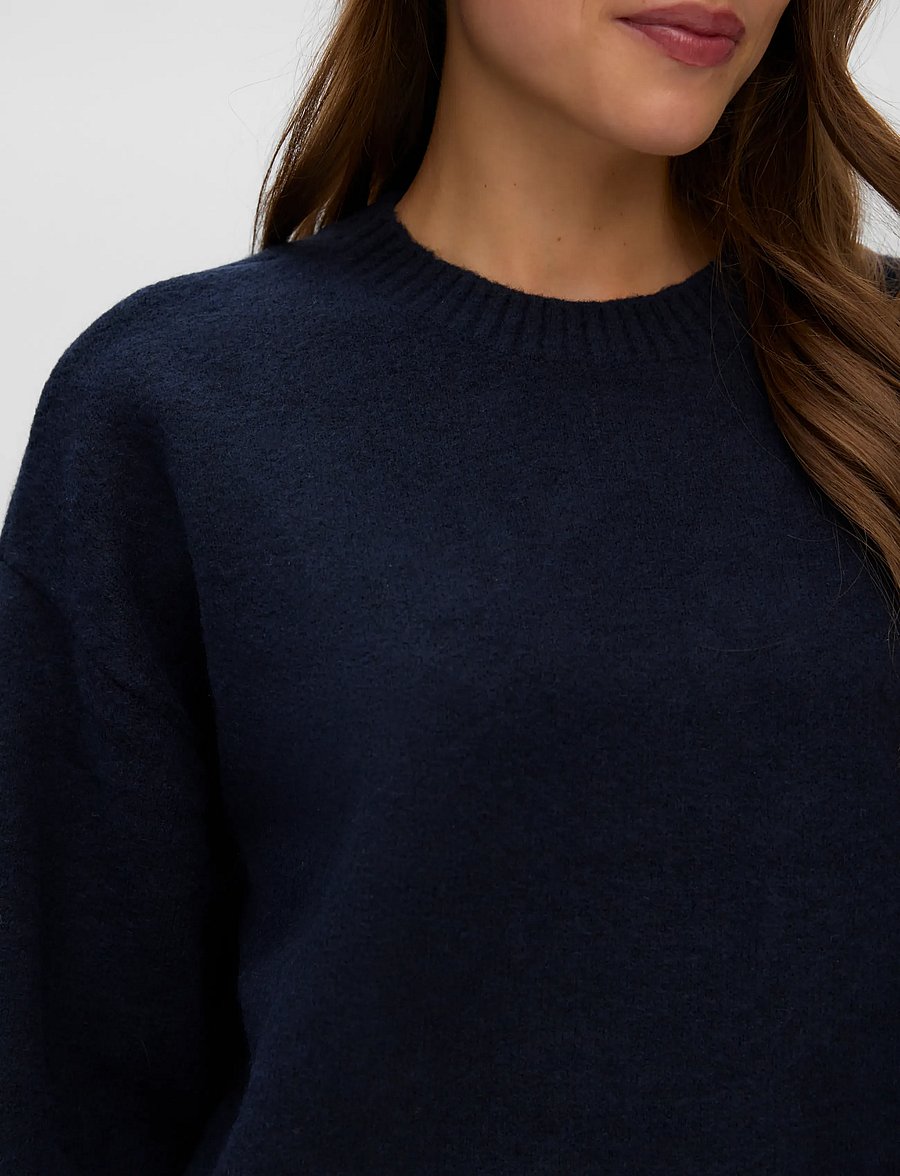 Vero Moda - VMSIF LS O-NECK PULLOVER NOOS - striktrøjer - night sky - 4