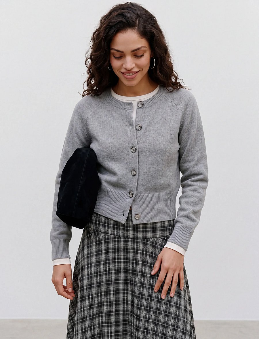 Vero Moda - VMSIF LS O-NECK CARDIGAN NOOS - strickjacken - medium grey melange - 3