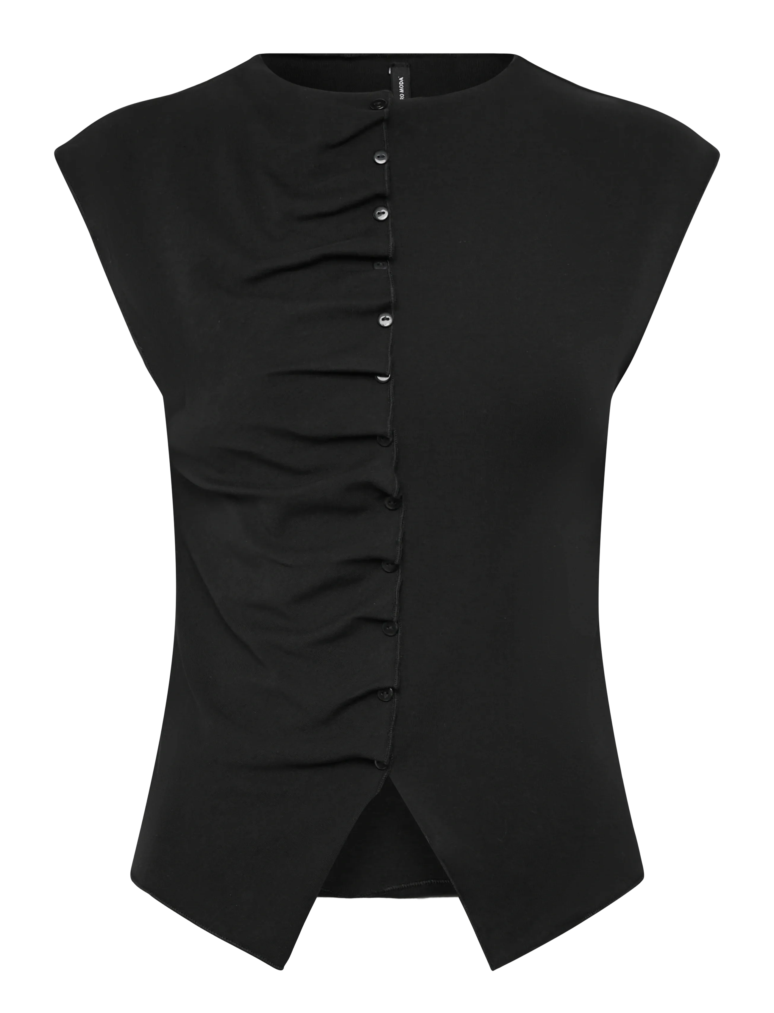 Vero Moda VMROSA SL BUTTON DETAIL TOP JRS EXP SB4 - Vero Moda - BLACK / black