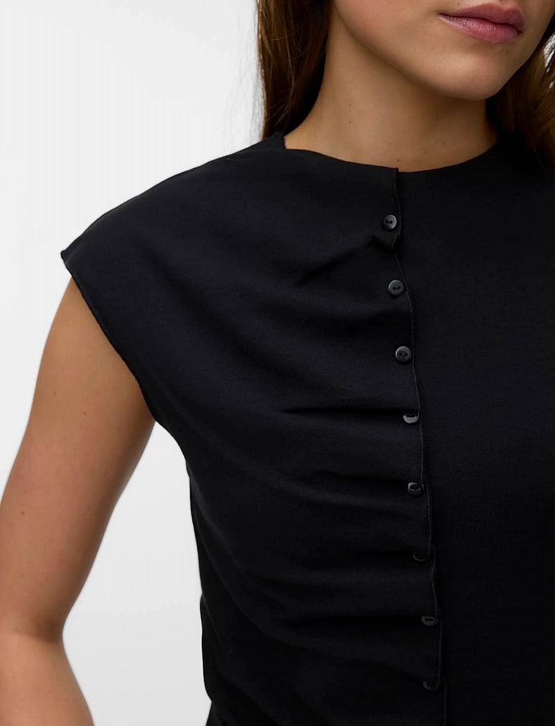 Vero Moda - VMROSA SL BUTTON DETAIL TOP JRS EXP SB4 - tanktops - black - 5