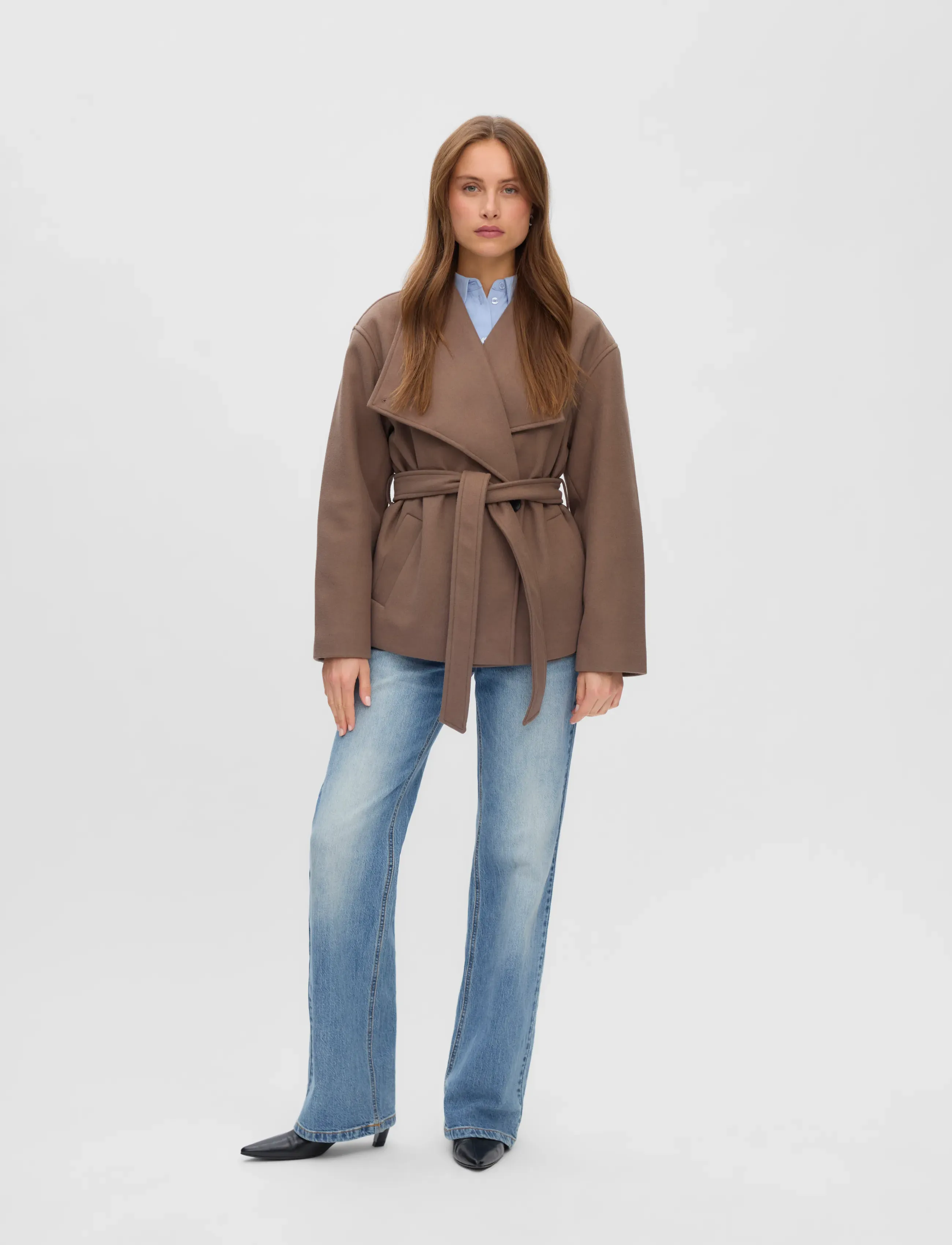 Vero Moda Vmvinceselmia Jacket Noos, Kvinder, Kort Slå Om Jakke, Brun, Str: XS