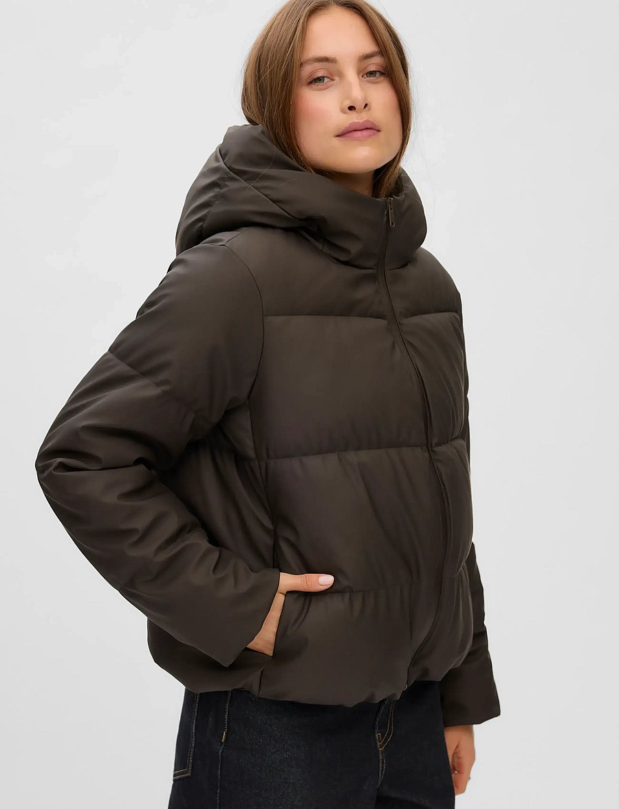 Vero Moda - VMGRETAANNA SHORT COATED JACKET NOOS - winter jacket - chocolate torte - 3