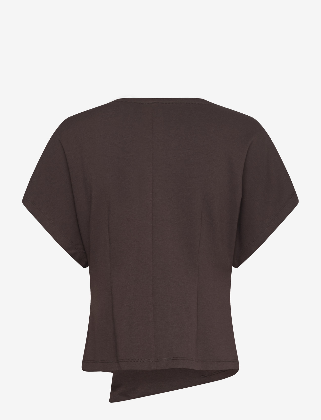 Vero Moda - VMSMILLA SONJA SS V-NECK TOP EXP - kortærmede bluser - chocolate torte - 2