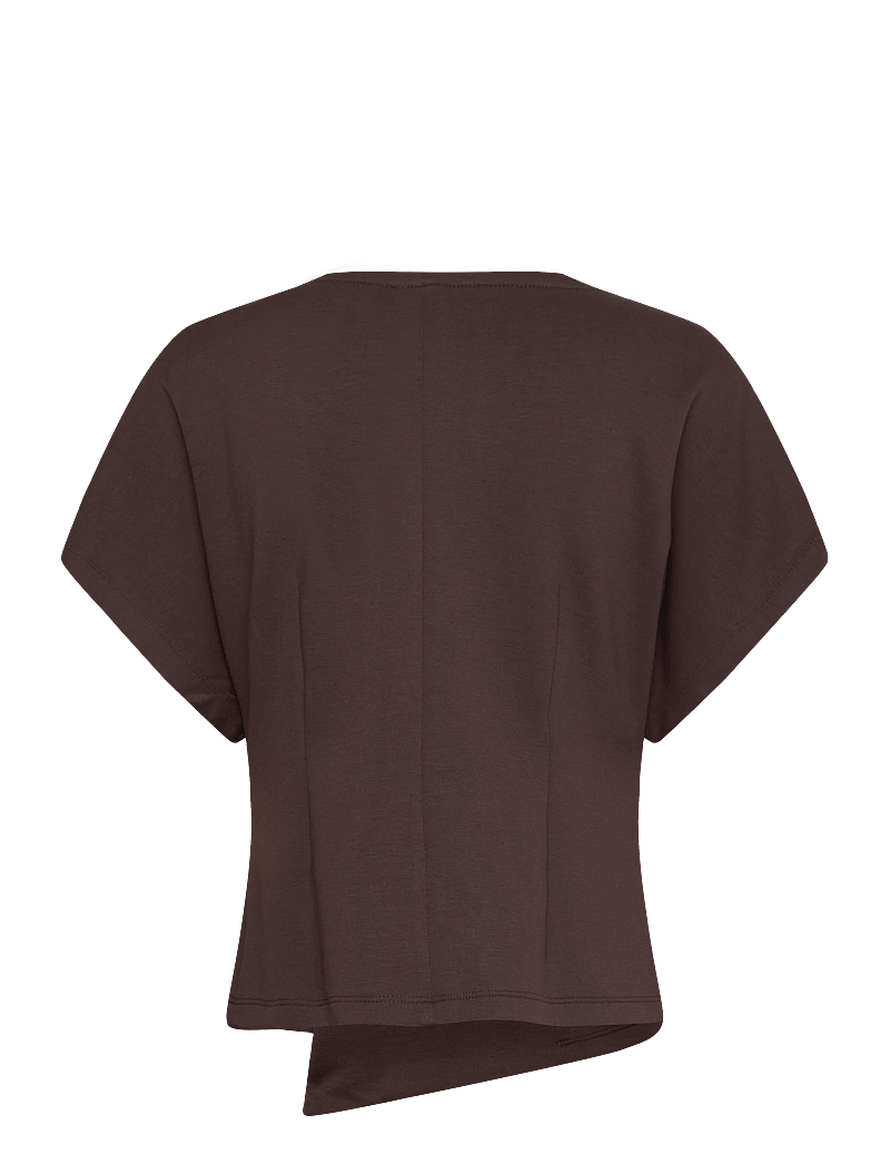 Vero Moda - VMSMILLA SONJA SS V-NECK TOP EXP - kurzämlige blusen - chocolate torte - 2