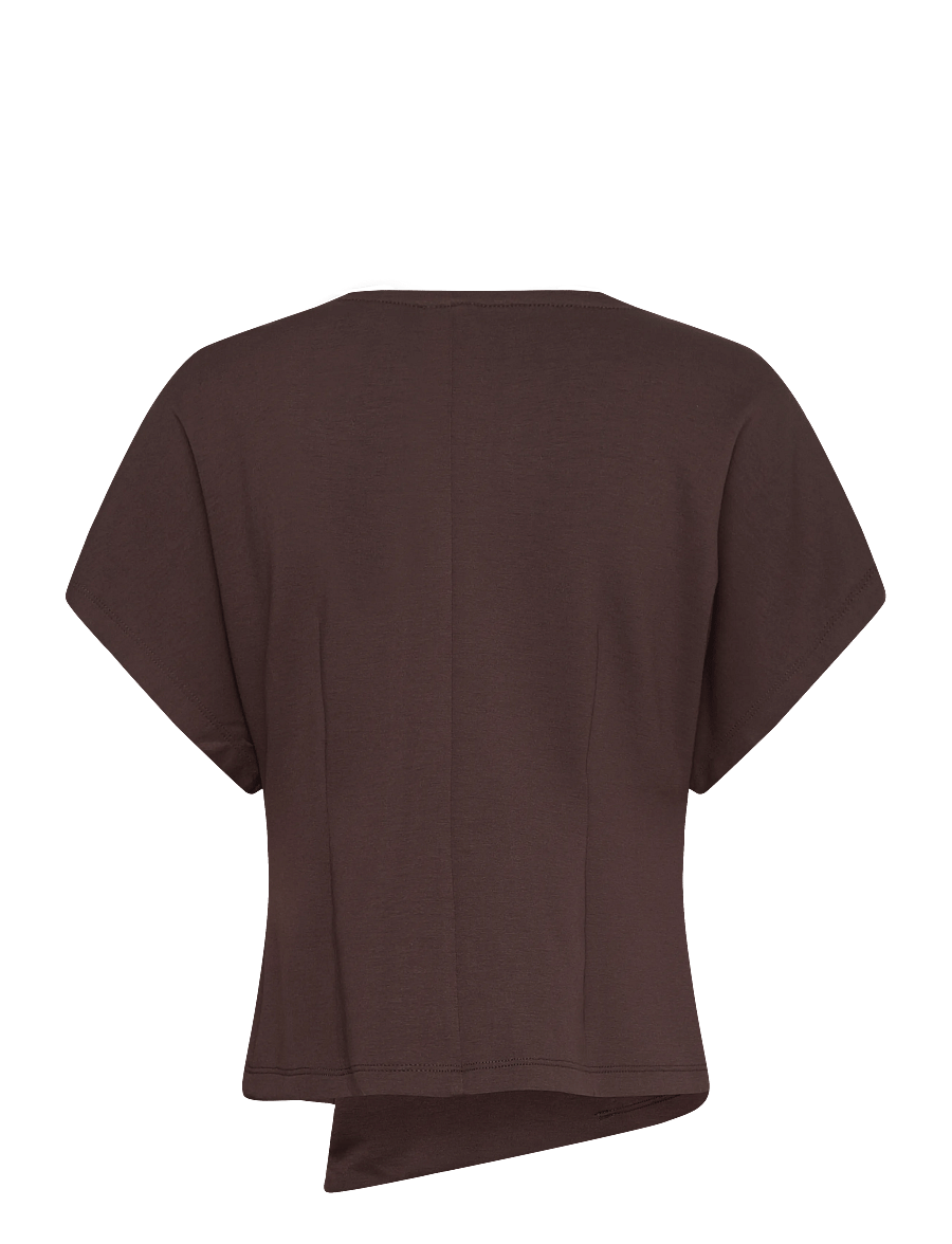 Vero Moda - VMSMILLA SONJA SS V-NECK TOP EXP - blouses met korte mouwen - chocolate torte - 2