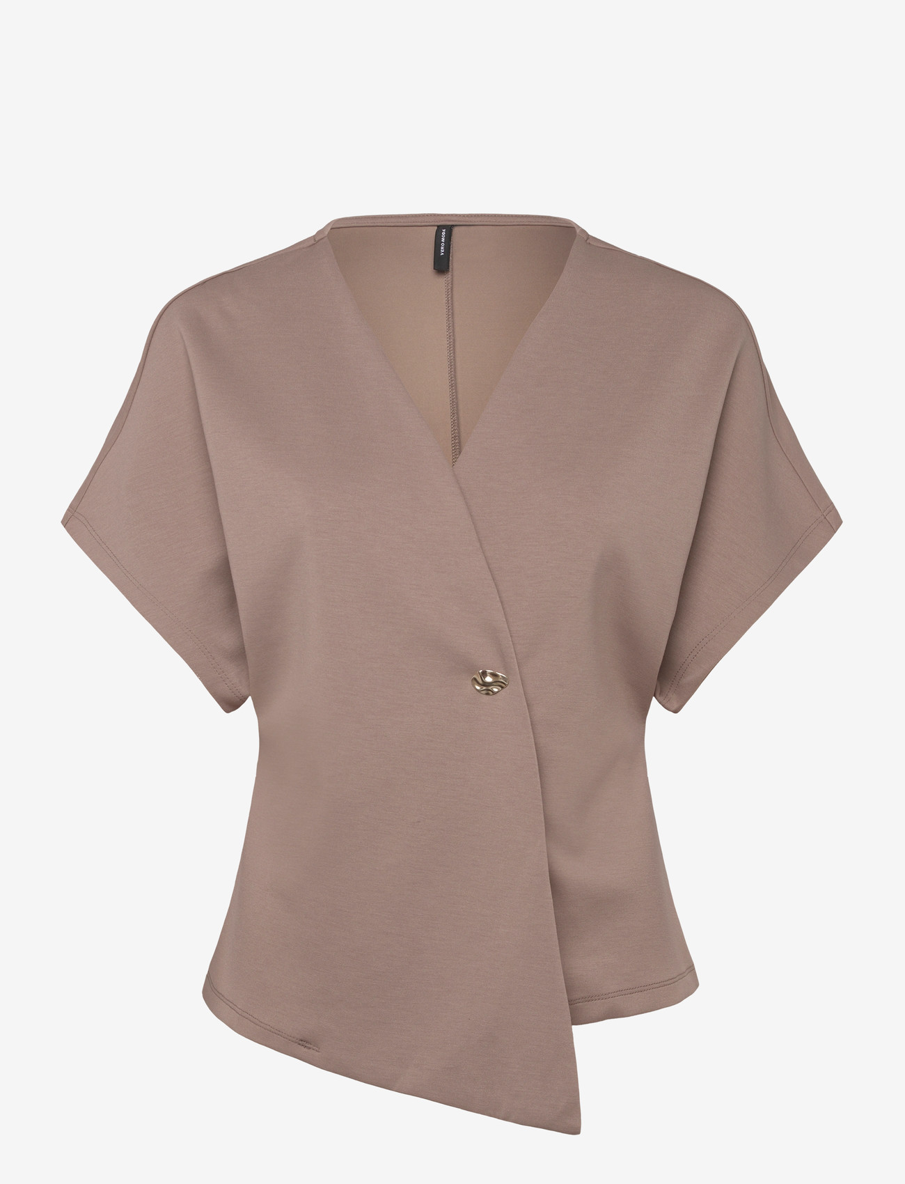 Vero Moda - VMSMILLA SONJA SS V-NECK TOP EXP - kurzämlige blusen - moon rock - 1