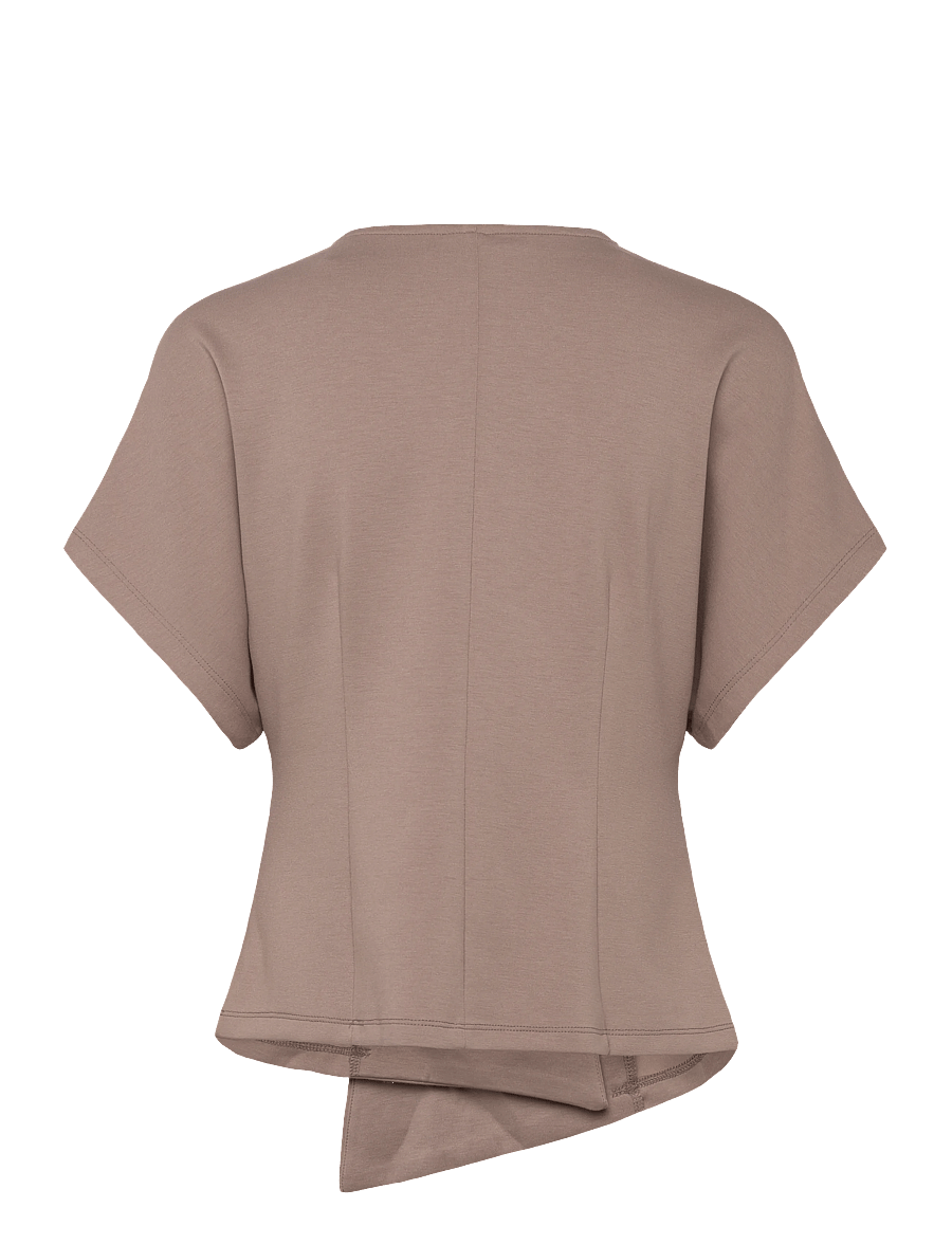 Vero Moda - VMSMILLA SONJA SS V-NECK TOP EXP - kurzärmelige blusen - moon rock - 2