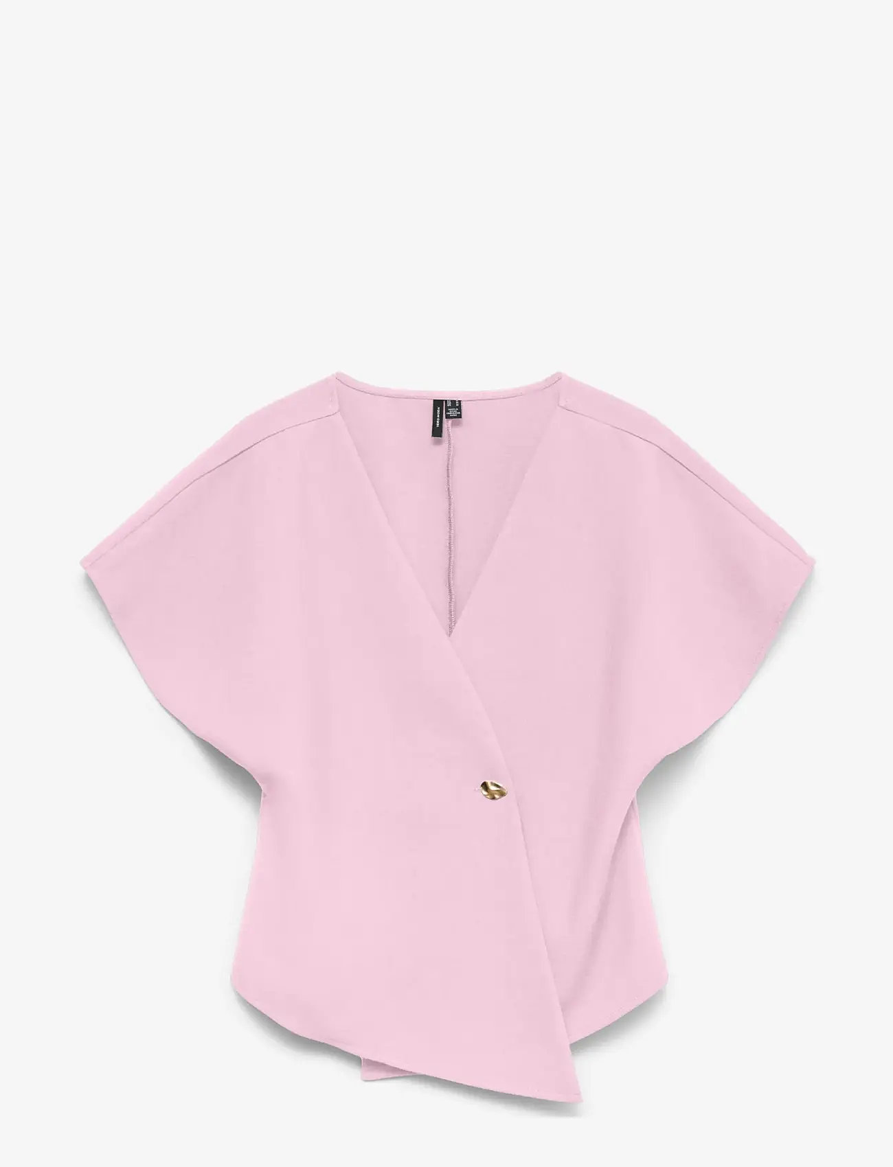 Vero Moda - VMSMILLA SONJA SS V-NECK TOP EXP - kortærmede bluser - pink-a-boo - 1