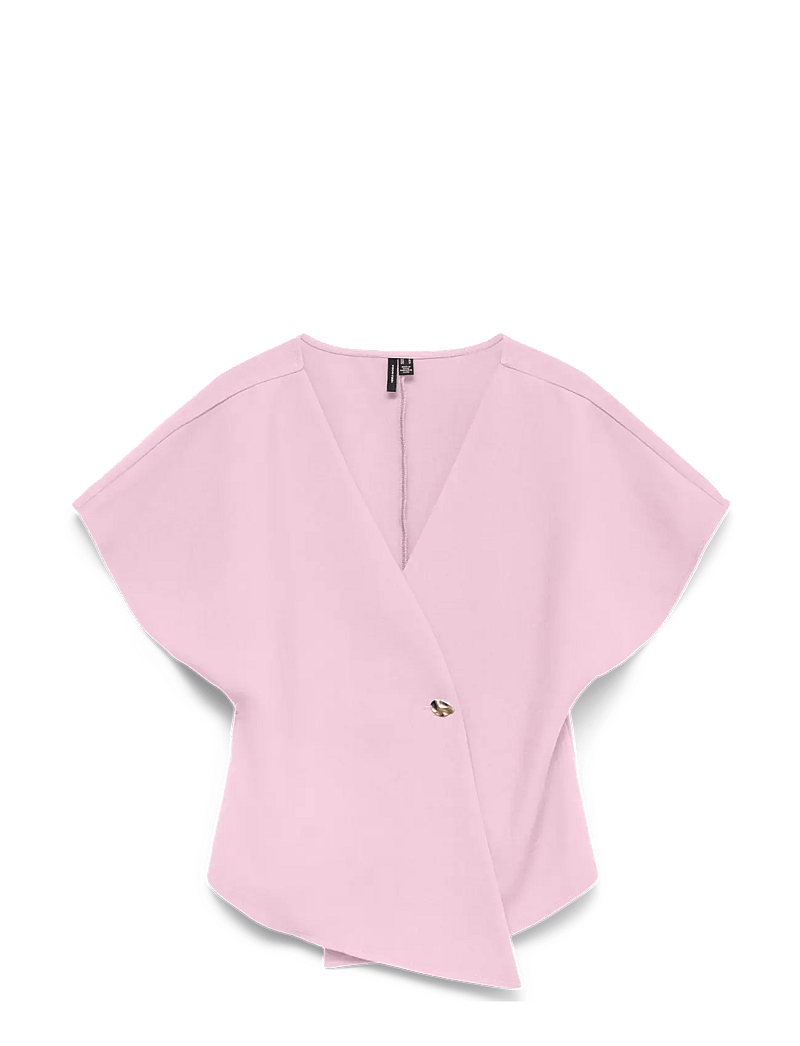 Vero Moda - VMSMILLA SONJA SS V-NECK TOP EXP - kurzämlige blusen - pink-a-boo - 1