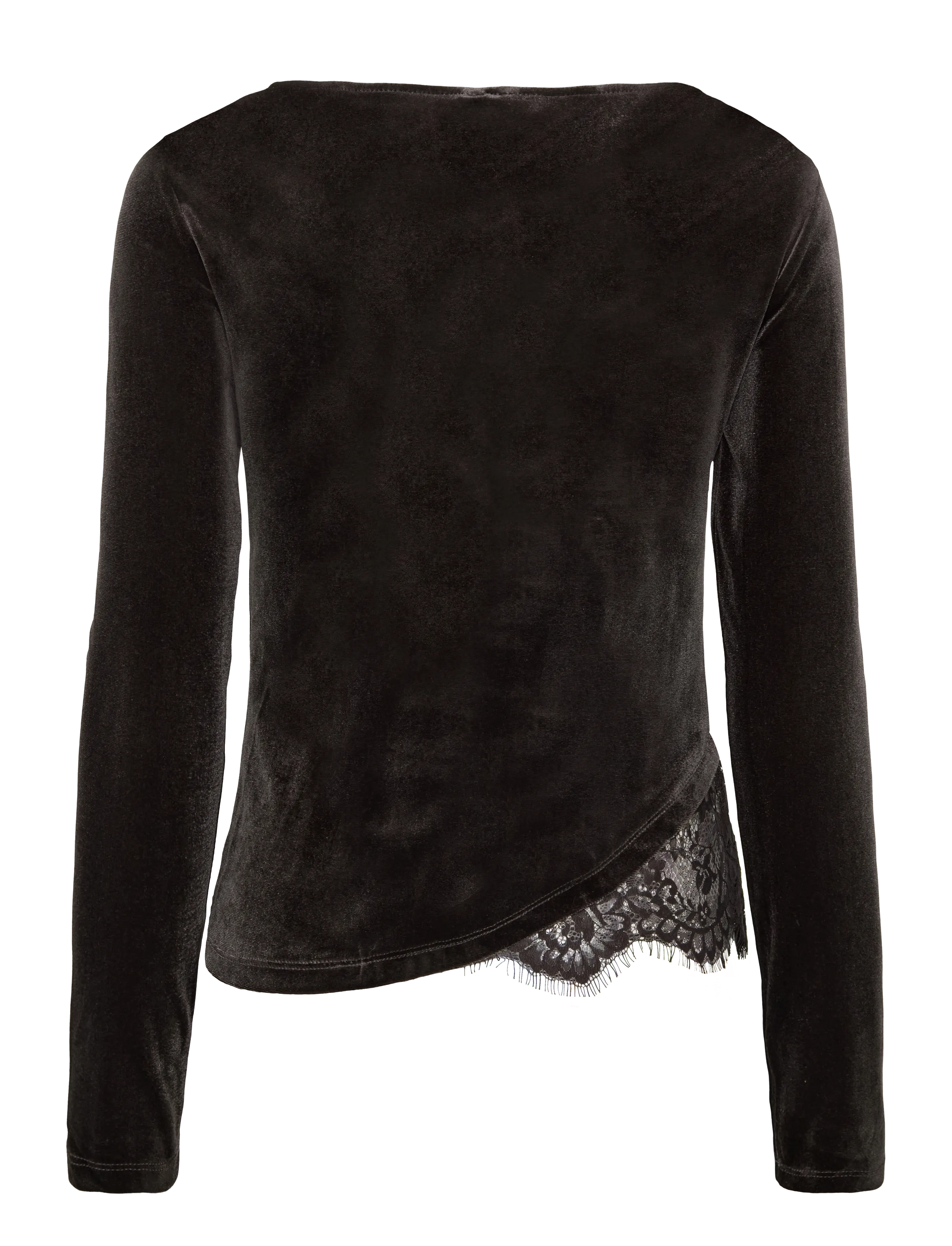 Vero Moda - VMRIKKE LS BOATNECK LACE MIX TOP JRS - langærmede toppe - chocolate torte - 2