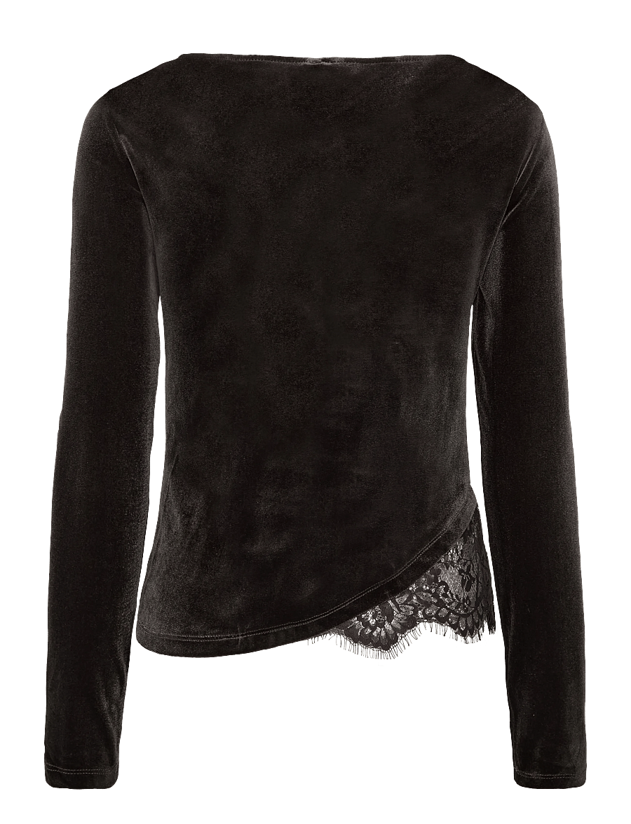 Vero Moda - VMRIKKE LS BOATNECK LACE MIX TOP JRS - langærmede toppe - chocolate torte - 2