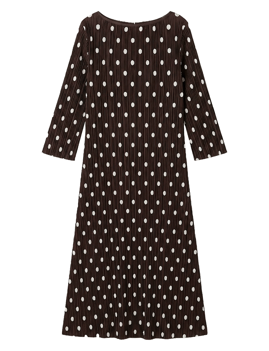 Vero Moda - VMKENDAL 3/4 CALF PLISSE DRESS EXP - sutvirtinimas - chocolate torte - 0