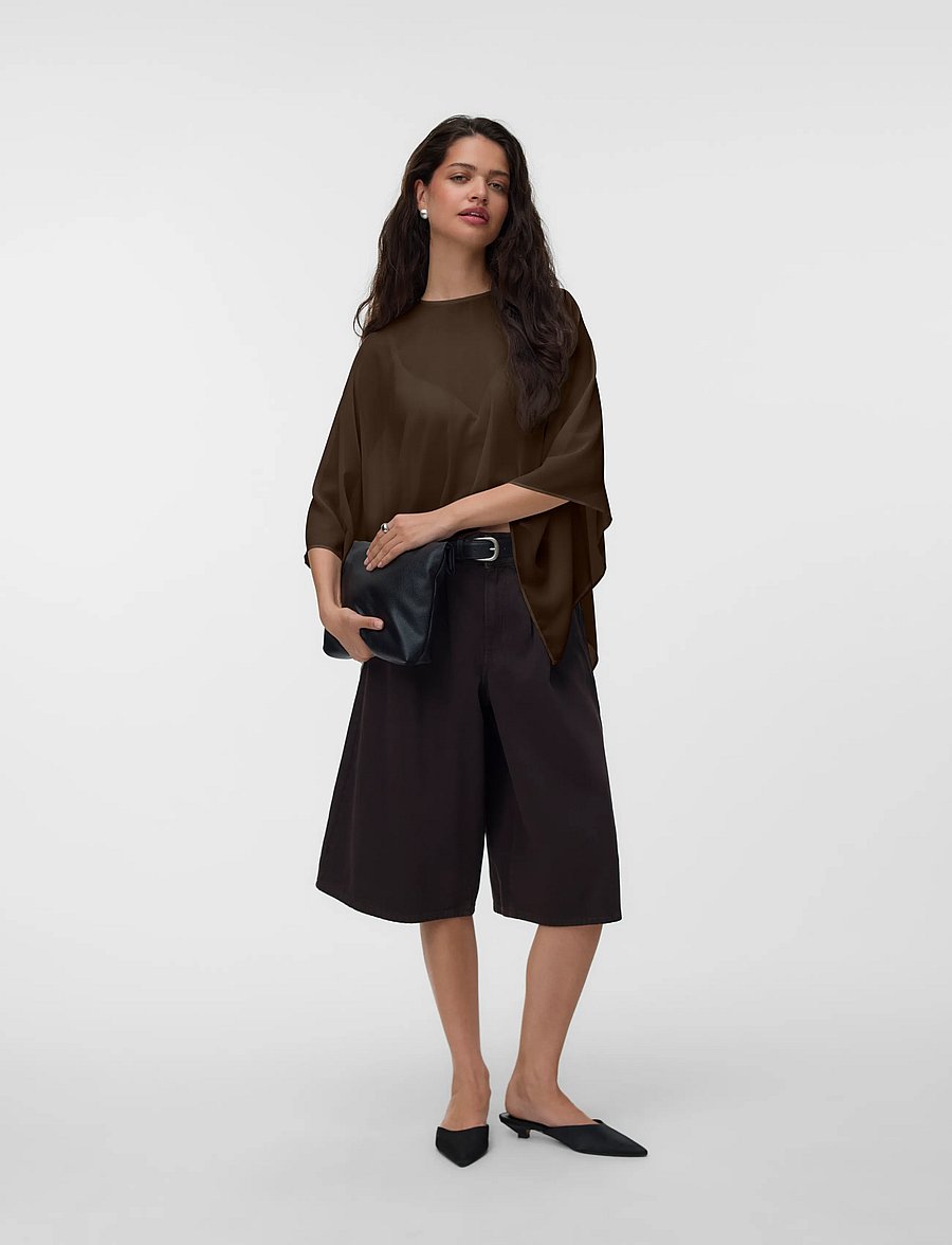 Vero Moda - VMADALYN CAPE TOP WVN EXP - Ärmellose blusen - chicory coffee - 0