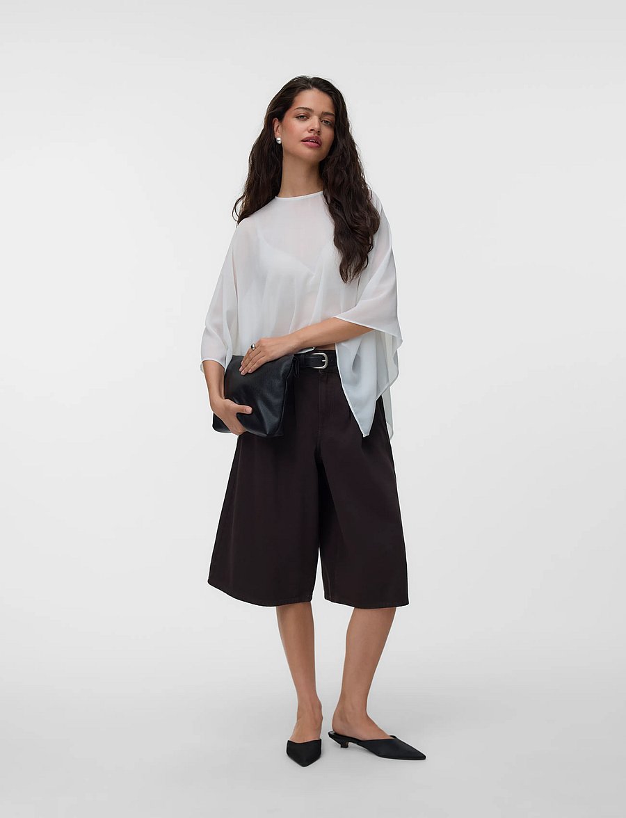 Vero Moda - VMADALYN CAPE TOP WVN EXP - Ærmeløse bluser - snow white - 0