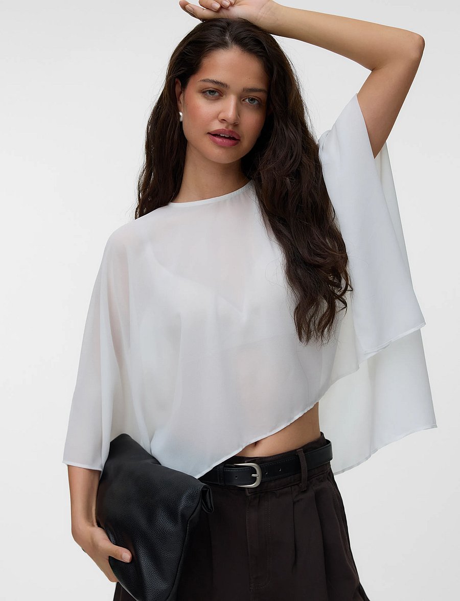 Vero Moda - VMADALYN CAPE TOP WVN EXP - Ærmeløse bluser - snow white - 3