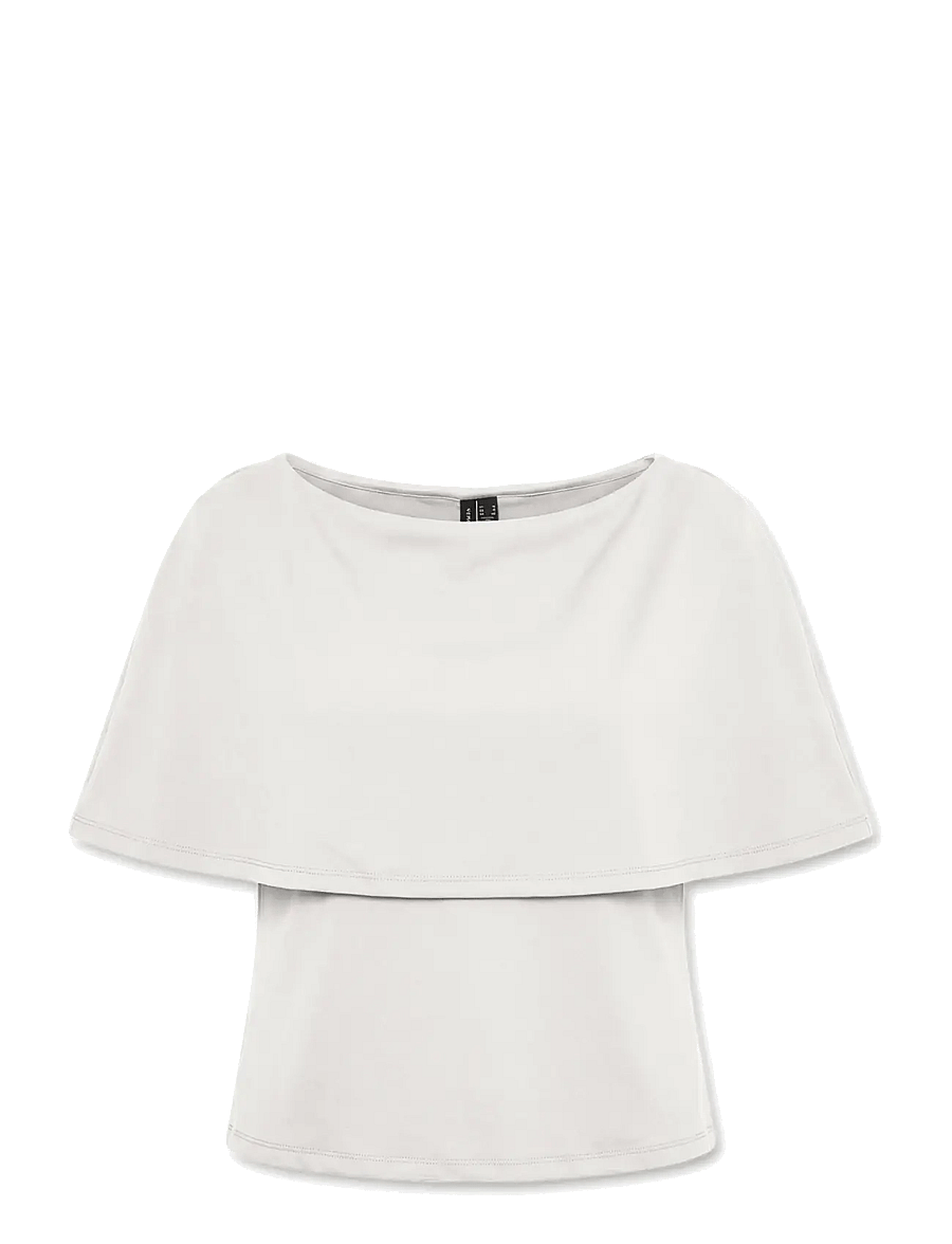 Vero Moda - VMSAY CAPE TOP JRS EXP - stickade tröjor - snow white - 0