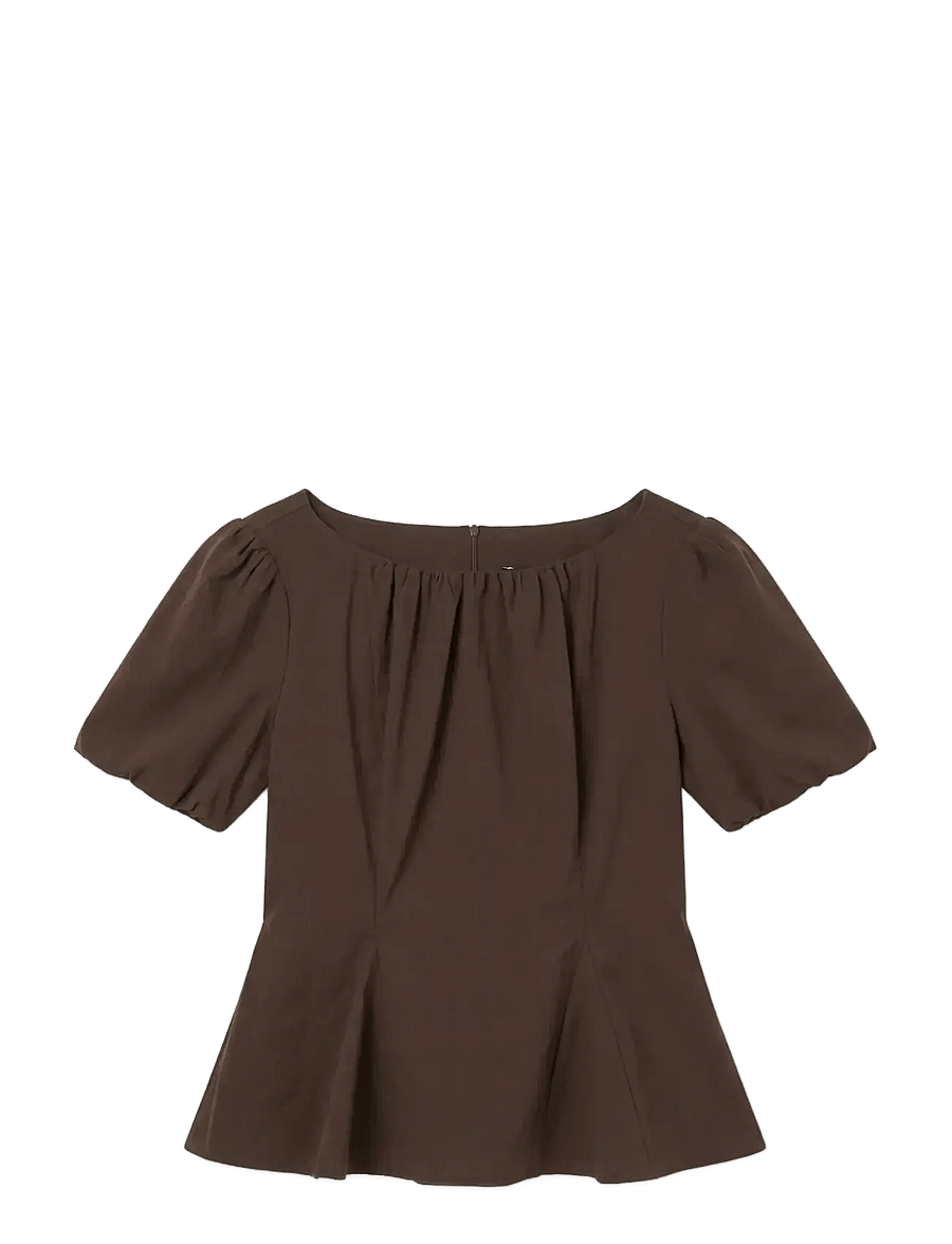 Vero Moda - VMNADI SS TOP JRS EXP - kurzärmelige blusen - chicory coffee - 0