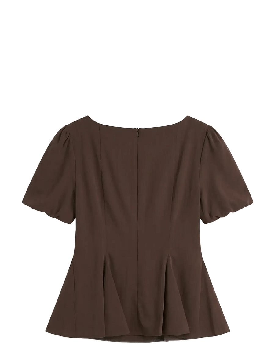 Vero Moda - VMNADI SS TOP JRS EXP - kurzärmelige blusen - chicory coffee - 1