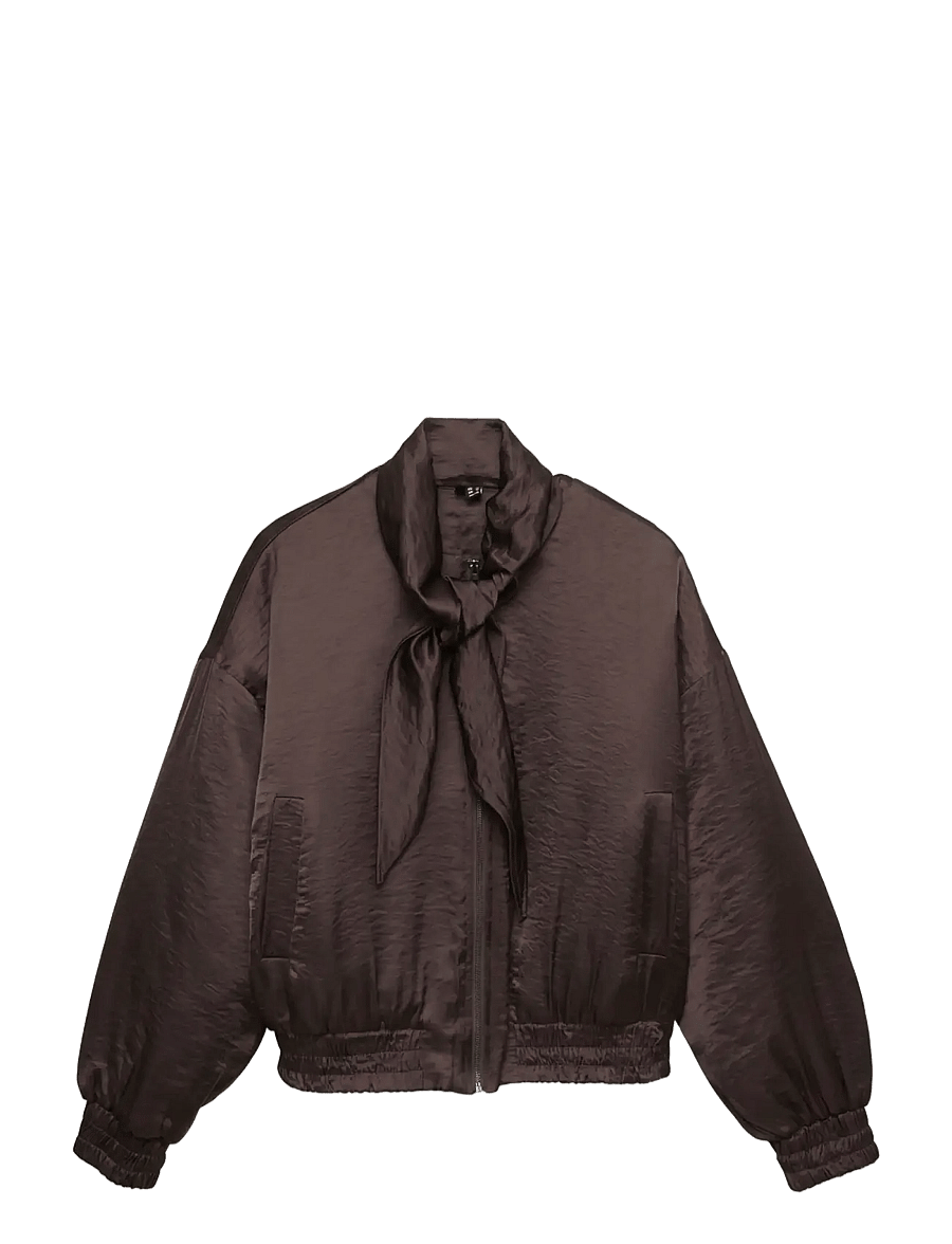 Vero Moda - VMPENNY LS BOW BOMBER WVN EXP - chocolate torte - 0