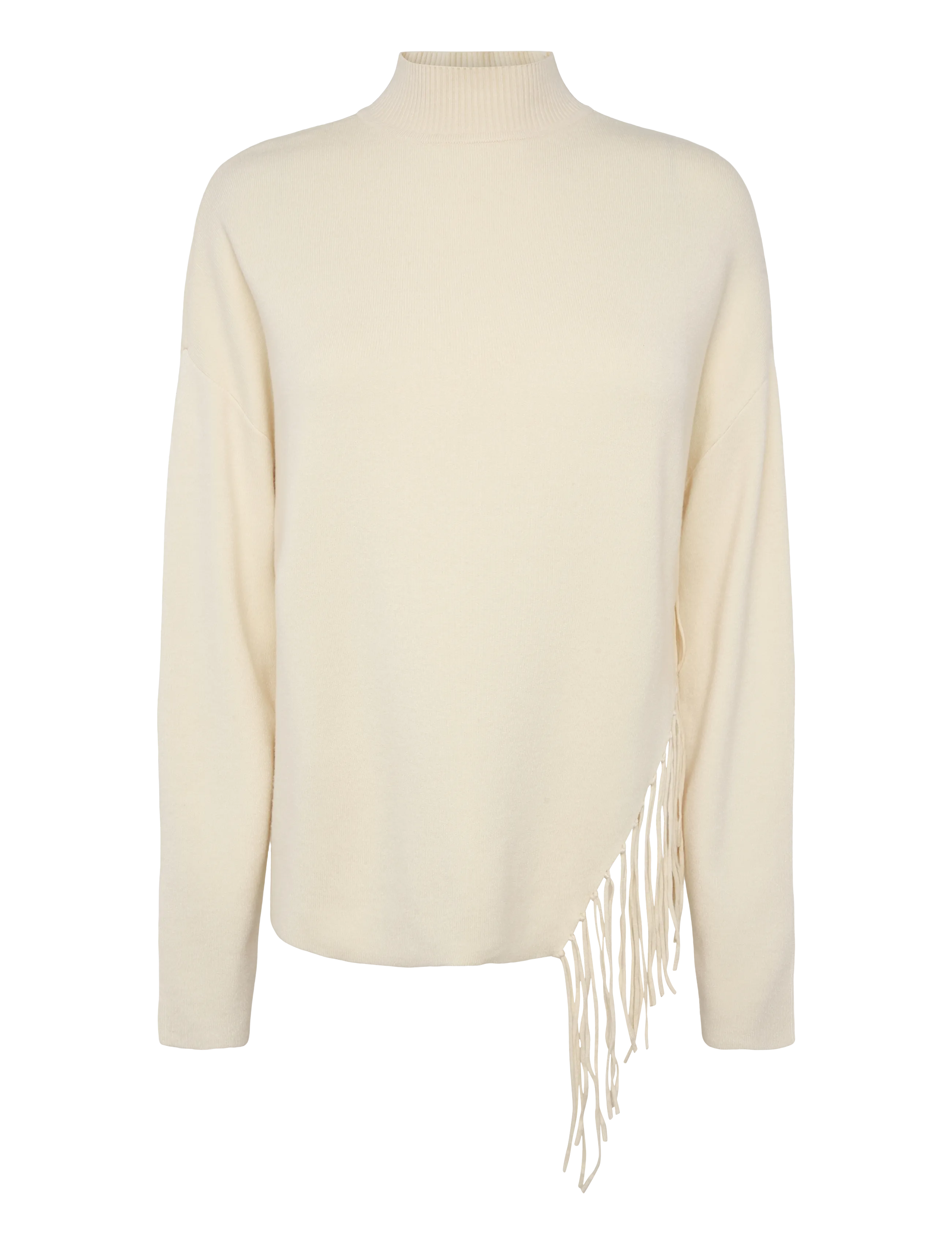 Vero Moda VMMAGPIE LS HIGHNECK FRINGE PULLOVER VIP - Mysiga looks - BIRCH / cream