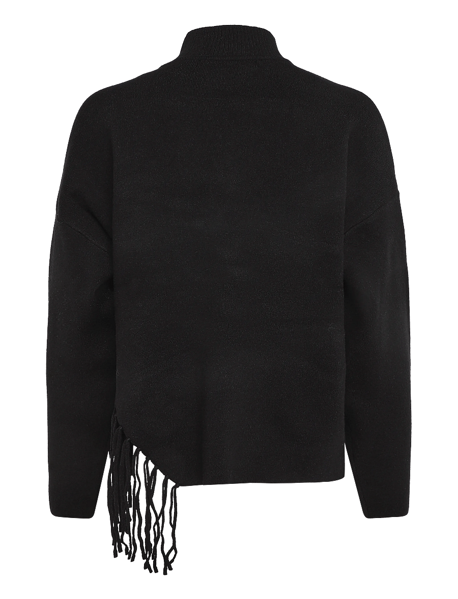 Vero Moda - VMMAGPIE LS HIGHNECK FRINGE PULLOVER VIP - jumpers - black - 2