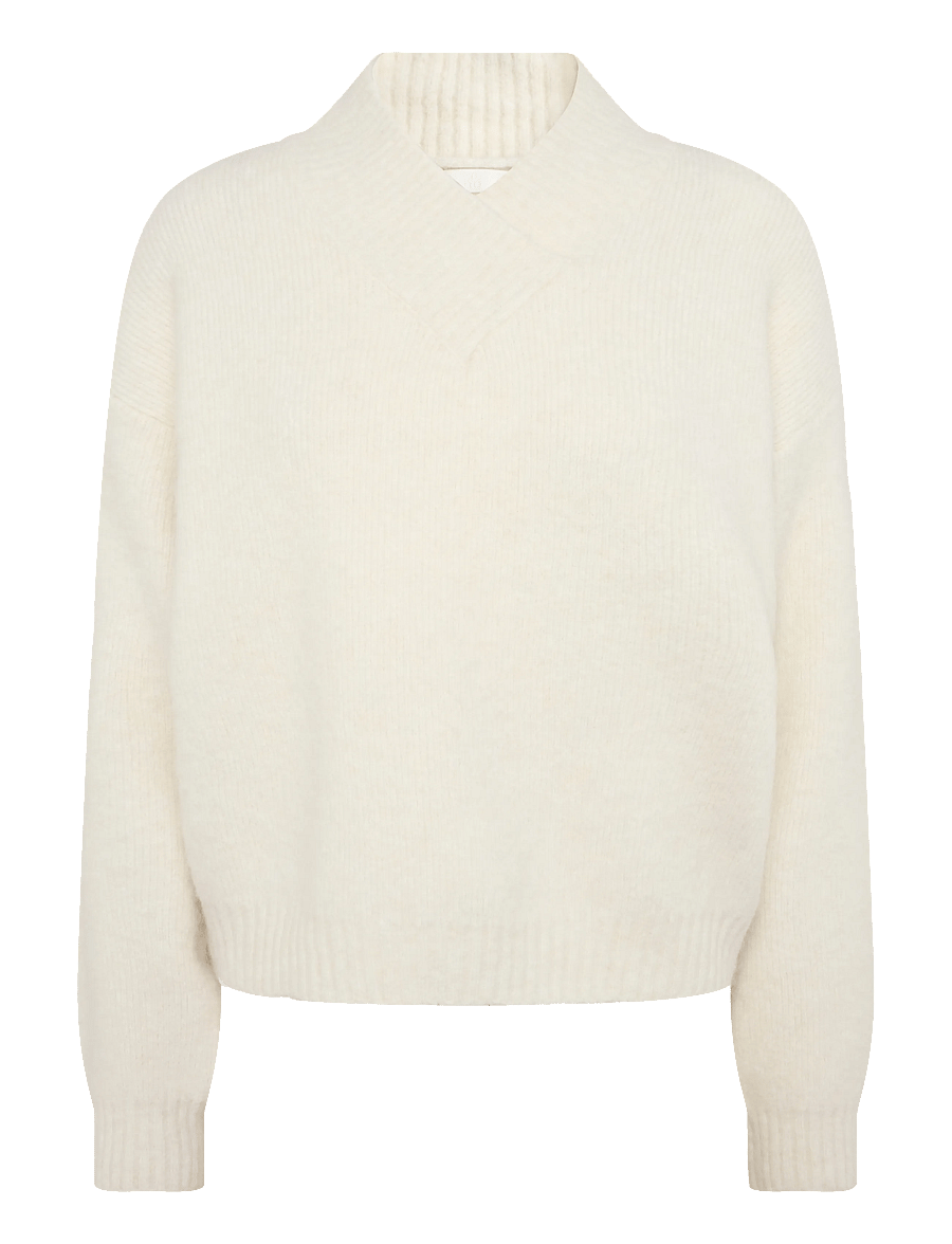 Vero Moda - VMLOON LS TIGHT V-NECK SHORT PULLOVE VIP - striktrøjer - birch - 1
