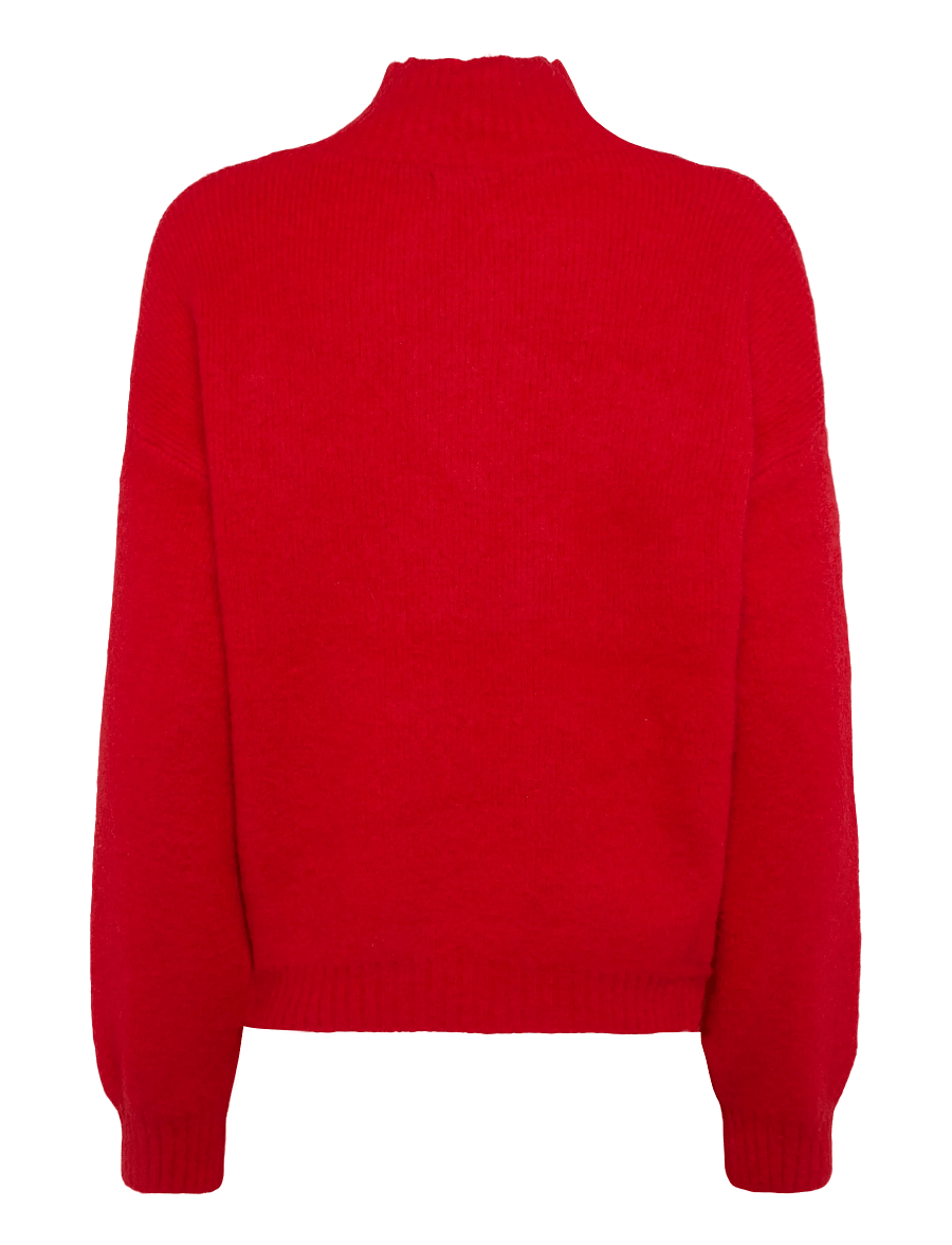 Vero Moda - VMLOON LS TIGHT V-NECK SHORT PULLOVE VIP - striktrøjer - high risk red - 2