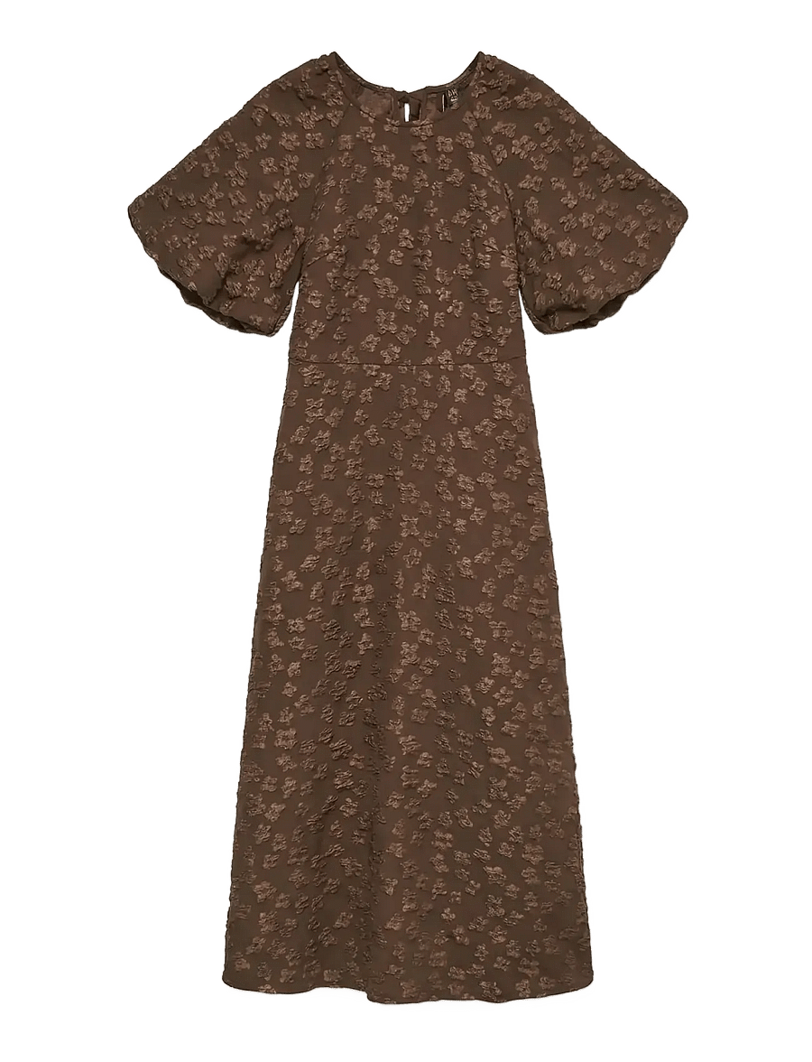 Vero Moda - VMFIA 2/4 DETAIL 7/8 DRESS WVN EXP - midi kjoler - chicory coffee - 0