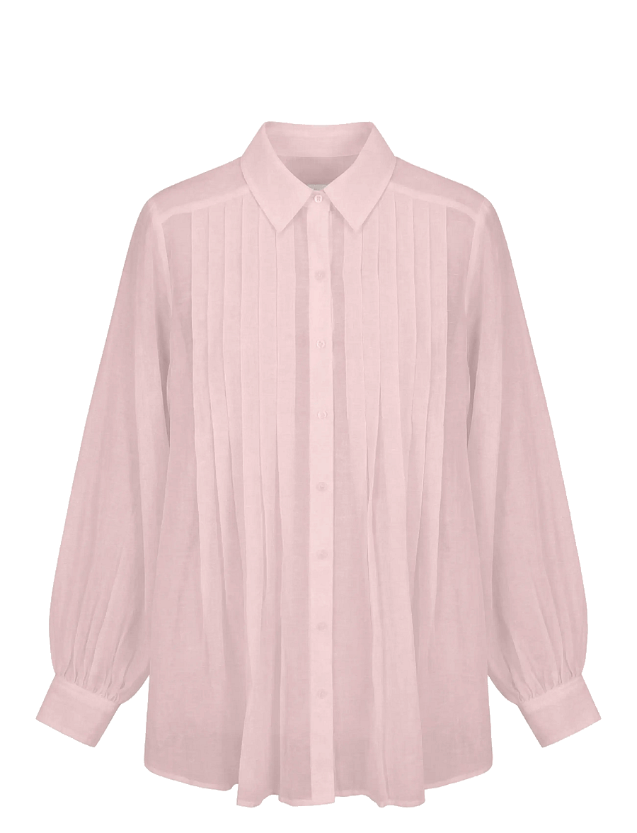 Vero Moda - VMMATHILDA LS OVERSIZE PLEAT SHIRT EXP - langärmlige hemden - pink dogwood - 1