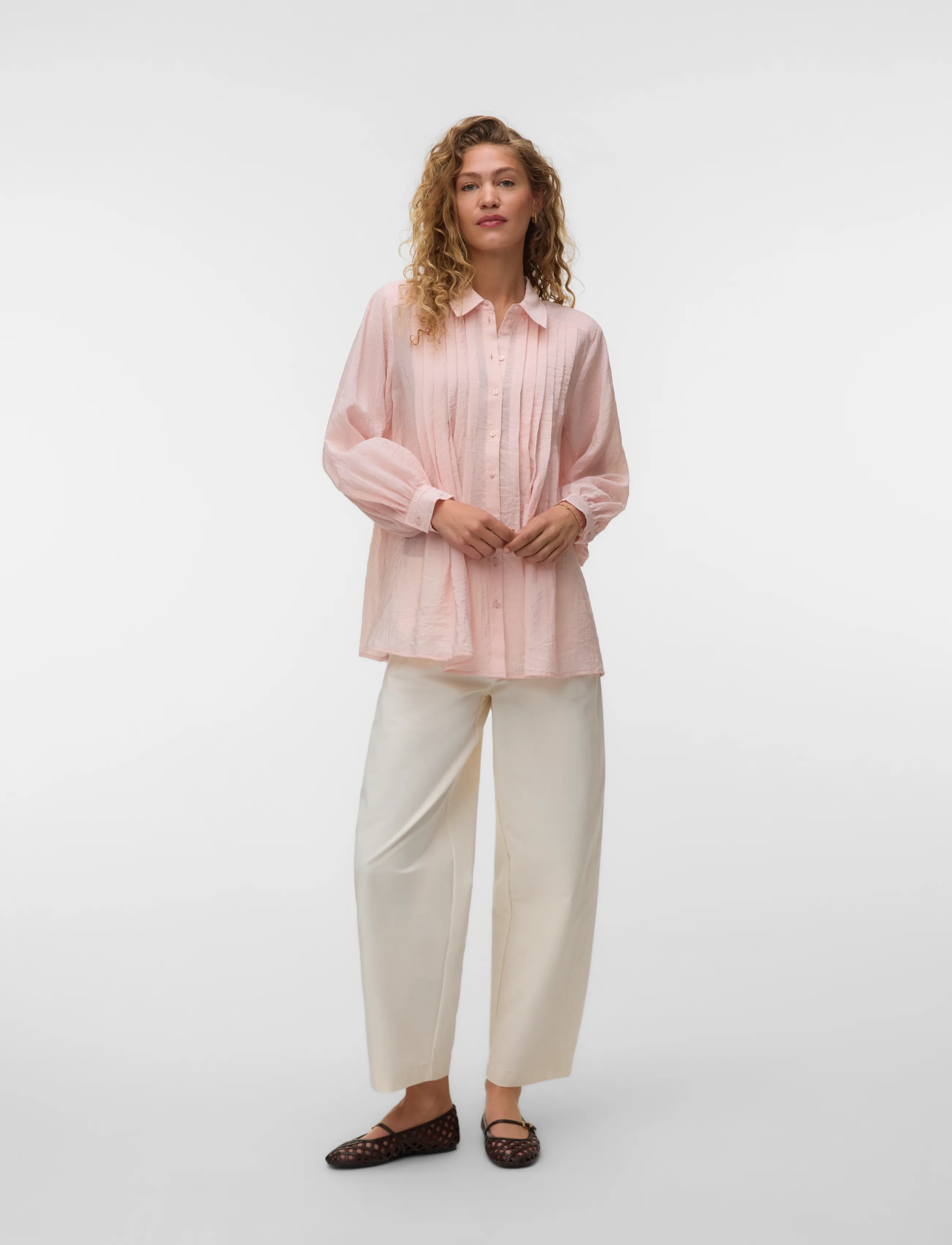 Vero Moda VMMATHILDA LS OVERSIZE PLEAT SHIRT EXP - Hemden - PINK DOGWOOD / pink/rose