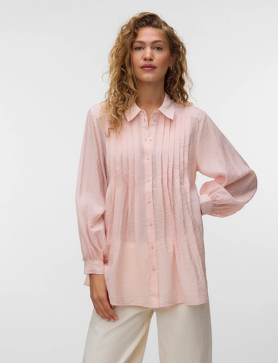 Vero Moda - VMMATHILDA LS OVERSIZE PLEAT SHIRT EXP - langärmlige hemden - pink dogwood - 3