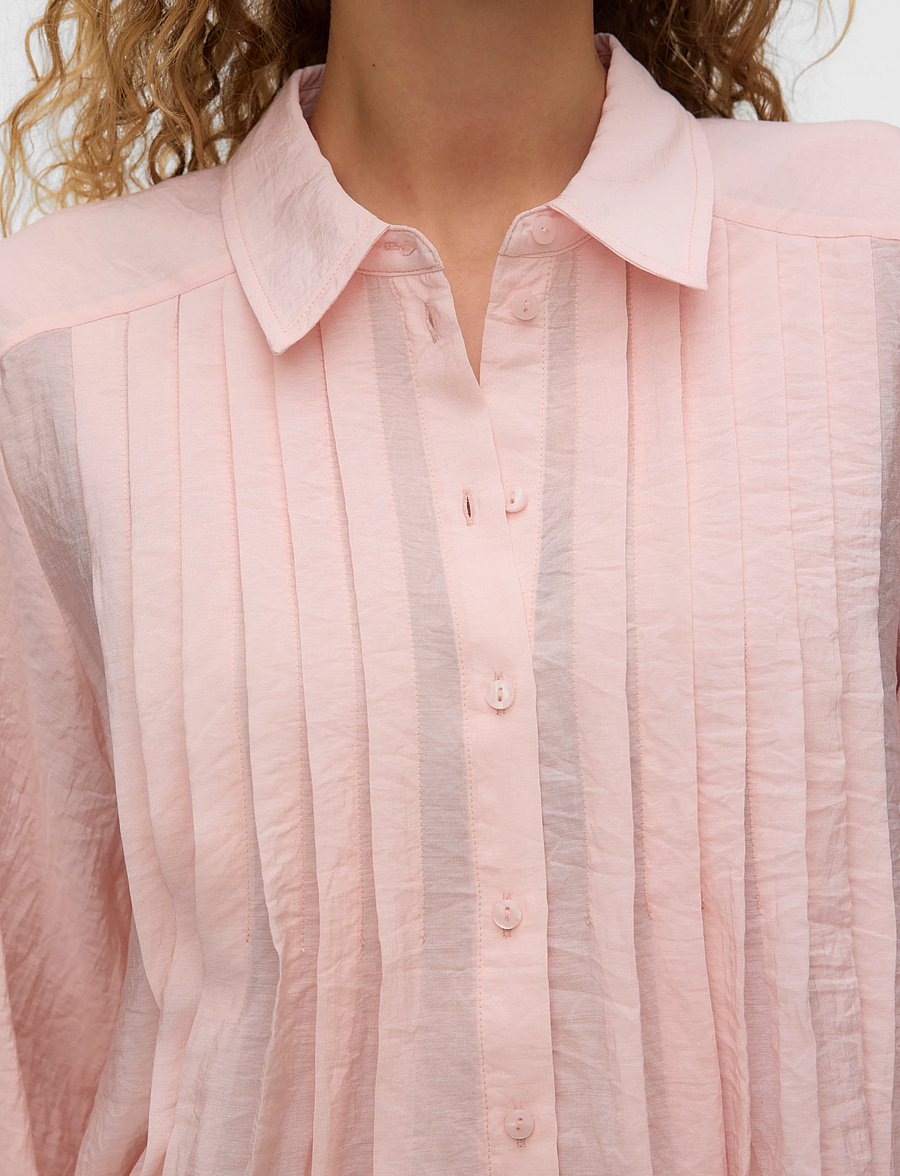 Vero Moda - VMMATHILDA LS OVERSIZE PLEAT SHIRT EXP - langärmlige hemden - pink dogwood - 4