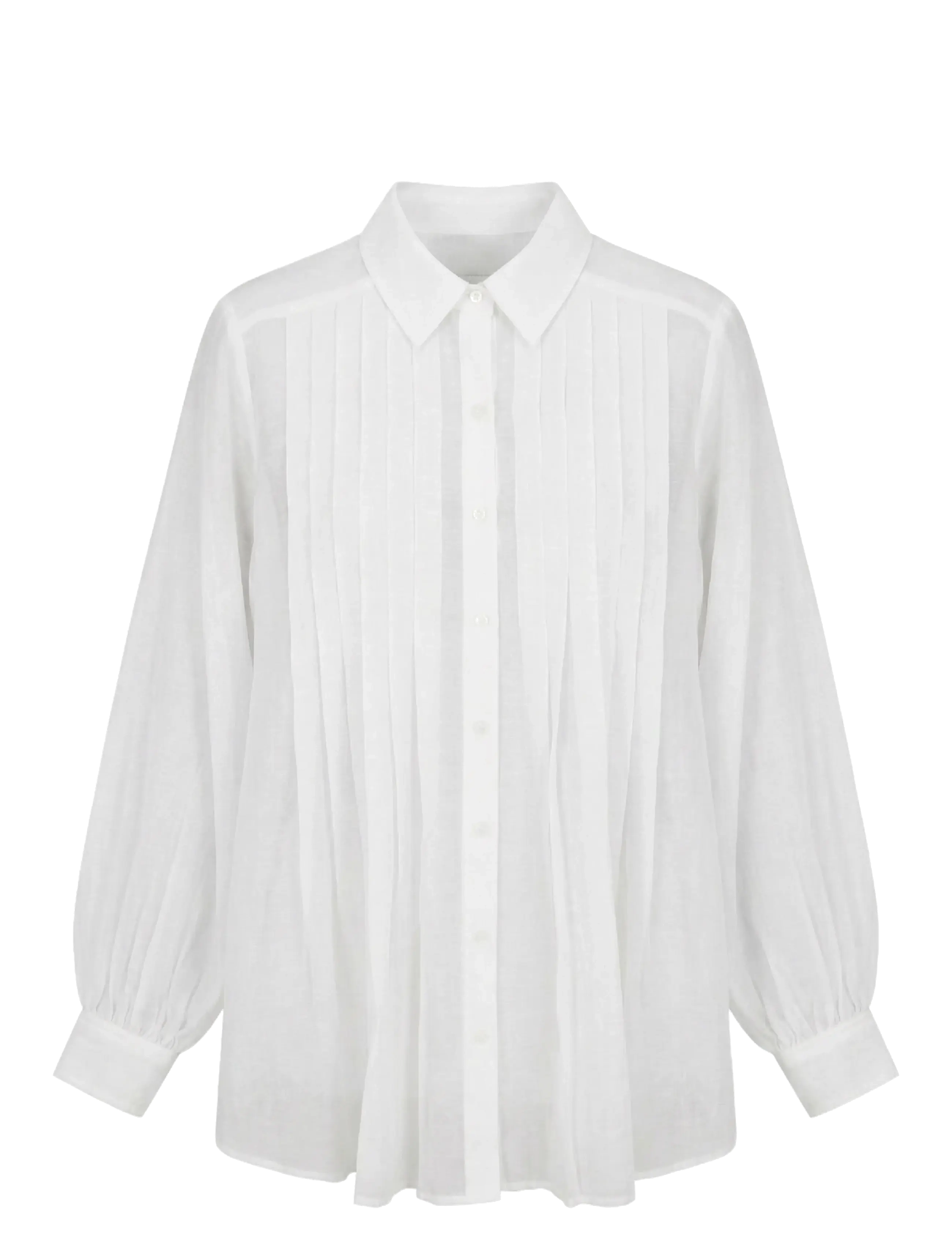 Vero Moda VMMATHILDA LS OVERSIZE PLEAT SHIRT EXP - Modern femininity - SNOW WHITE / white