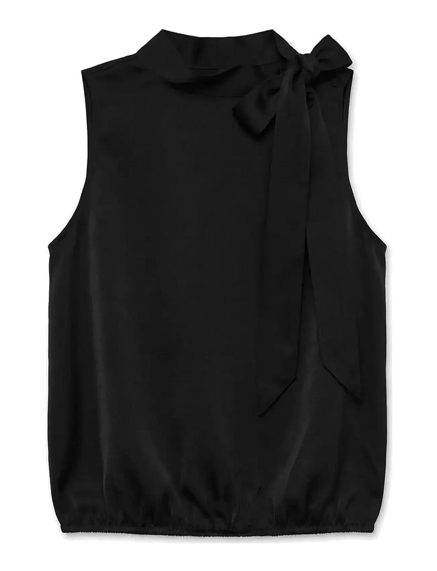 Vero Moda - VMMIRO SL TIE TOP WVN - sleeveless blouses - black - 0