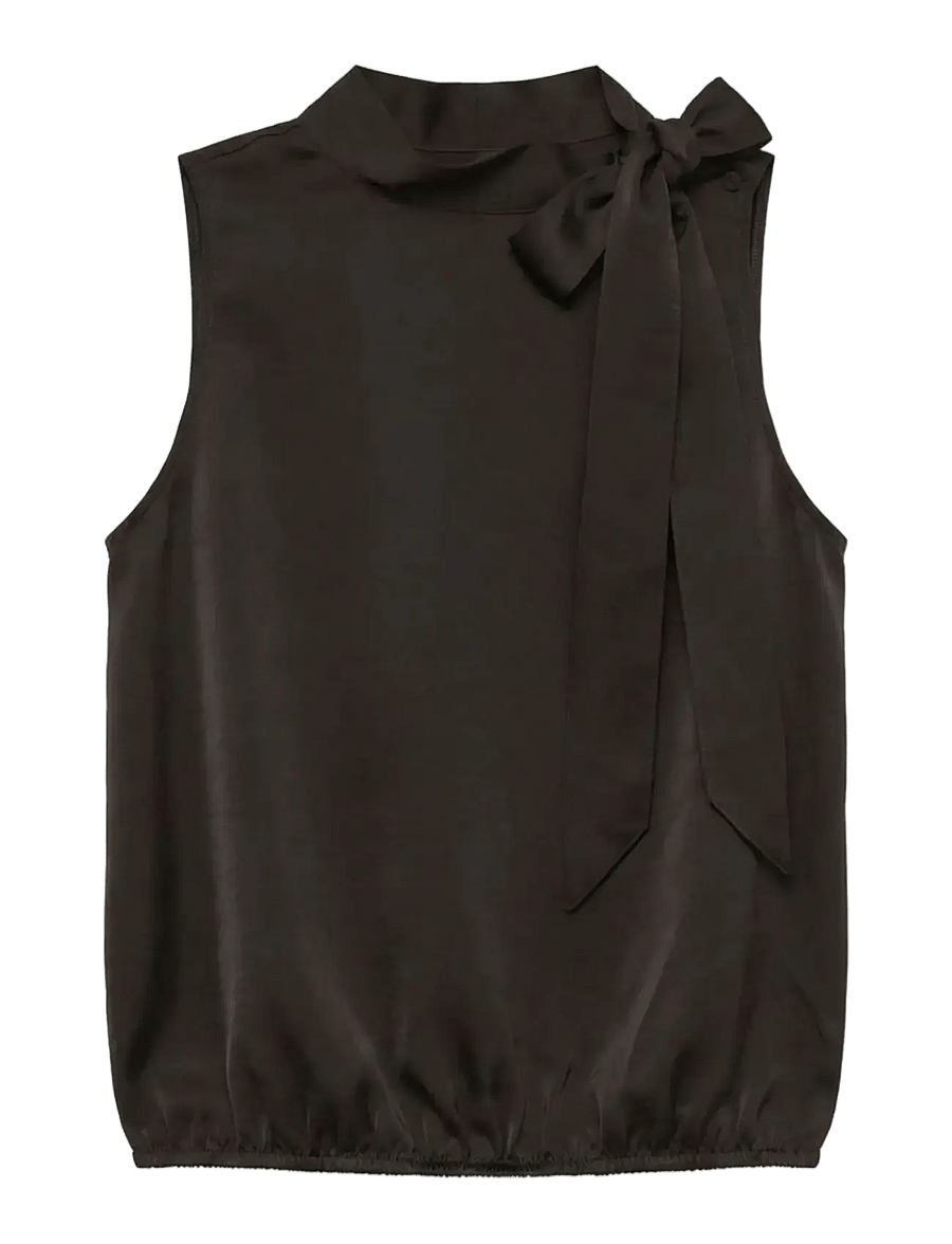 Vero Moda - VMMIRO SL TIE TOP WVN - Ärmlösa blusar - chocolate torte - 0